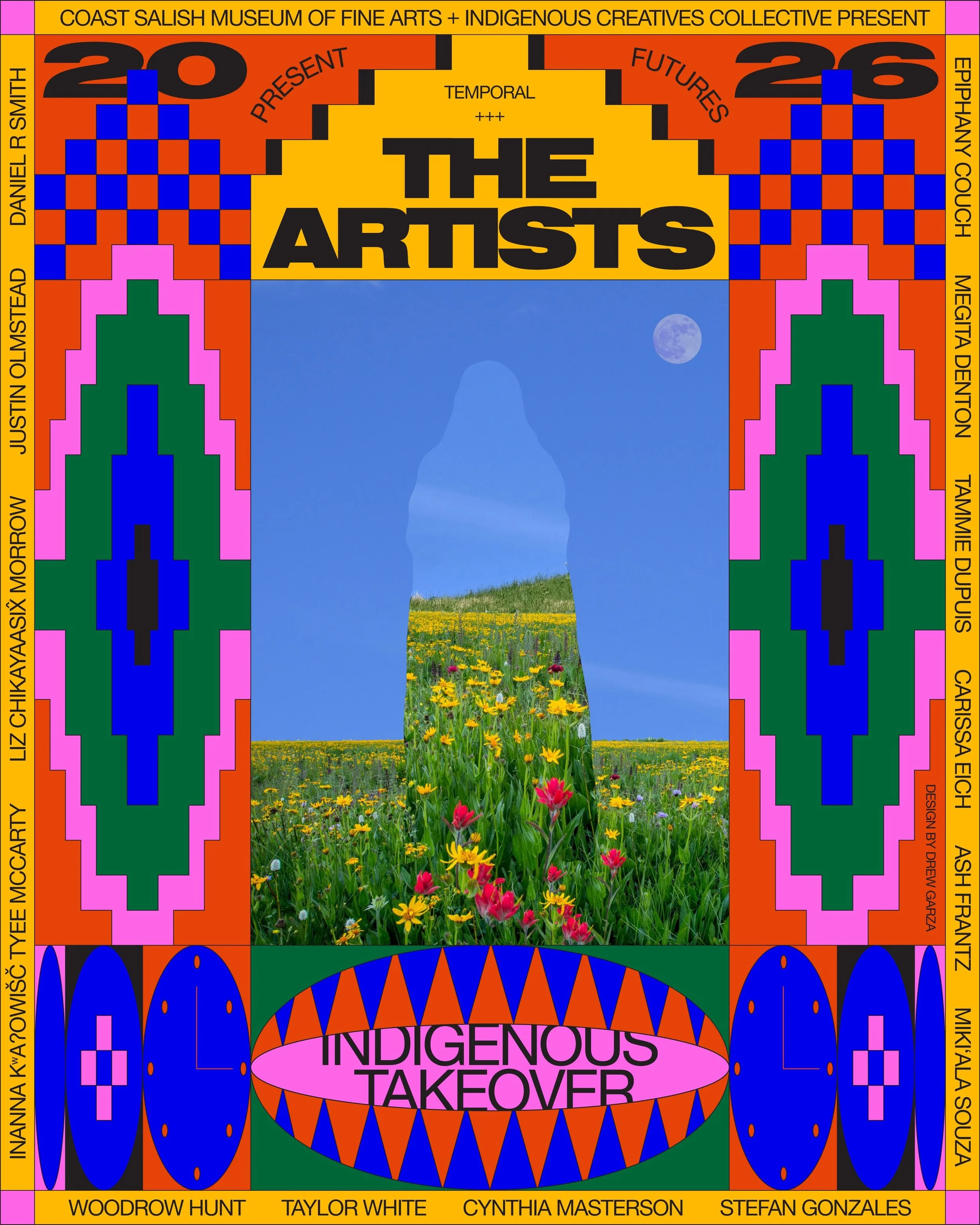 The artists of Temporal represent over 19 tribes and many generations of stories. From paintings, beadwork, and photography to digital art, experimental work and installations, this show brings out an incredibly diverse array of art forms that all an