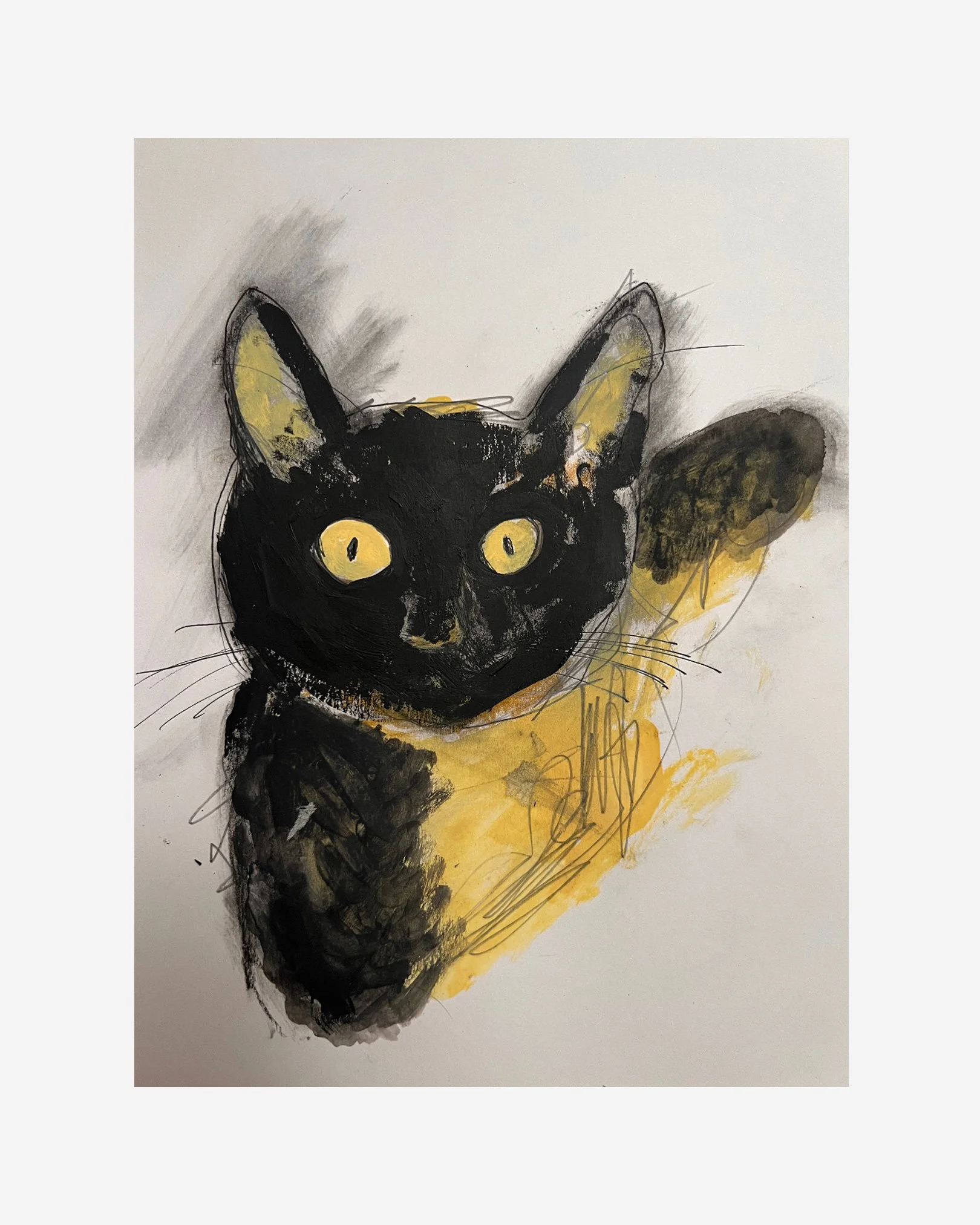 Jen Miller Art - Cat with Yellow Eyes