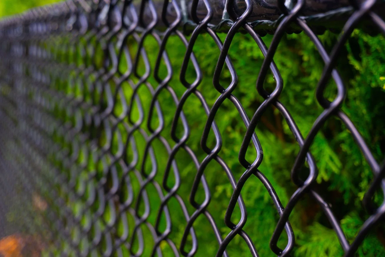 black chain link fence