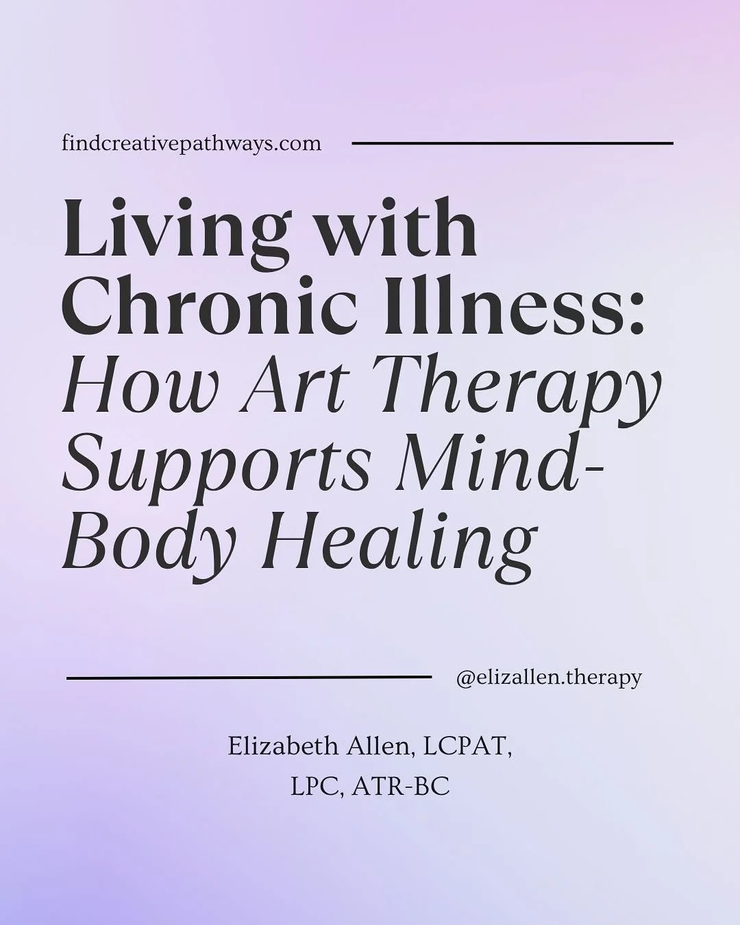 Living with chronic illness can be overwhelming &mdash; physically, emotionally, and mentally.
 Art therapy offers space to express emotions, find calm, and reconnect with your body with compassion.

As an art therapist in Baltimore, I help clients l