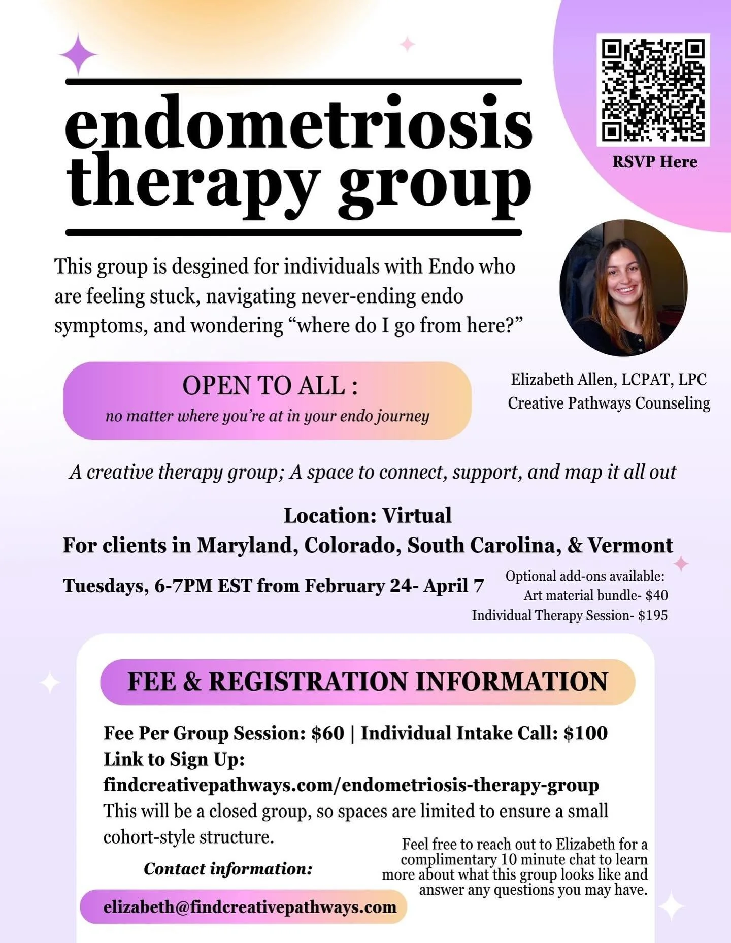Attention endo warriors, 

Are you feeling stuck, navigating never-ending symptoms and pain, and wondering &ldquo;where do I go from here?&rdquo;

I&rsquo;m really proud to share this upcoming opportunity for endo warriors to connect, explore the men