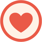 Coral pink heart icon