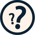 Dark navy blue question marks icon
