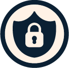 Dark navy blue lock icon