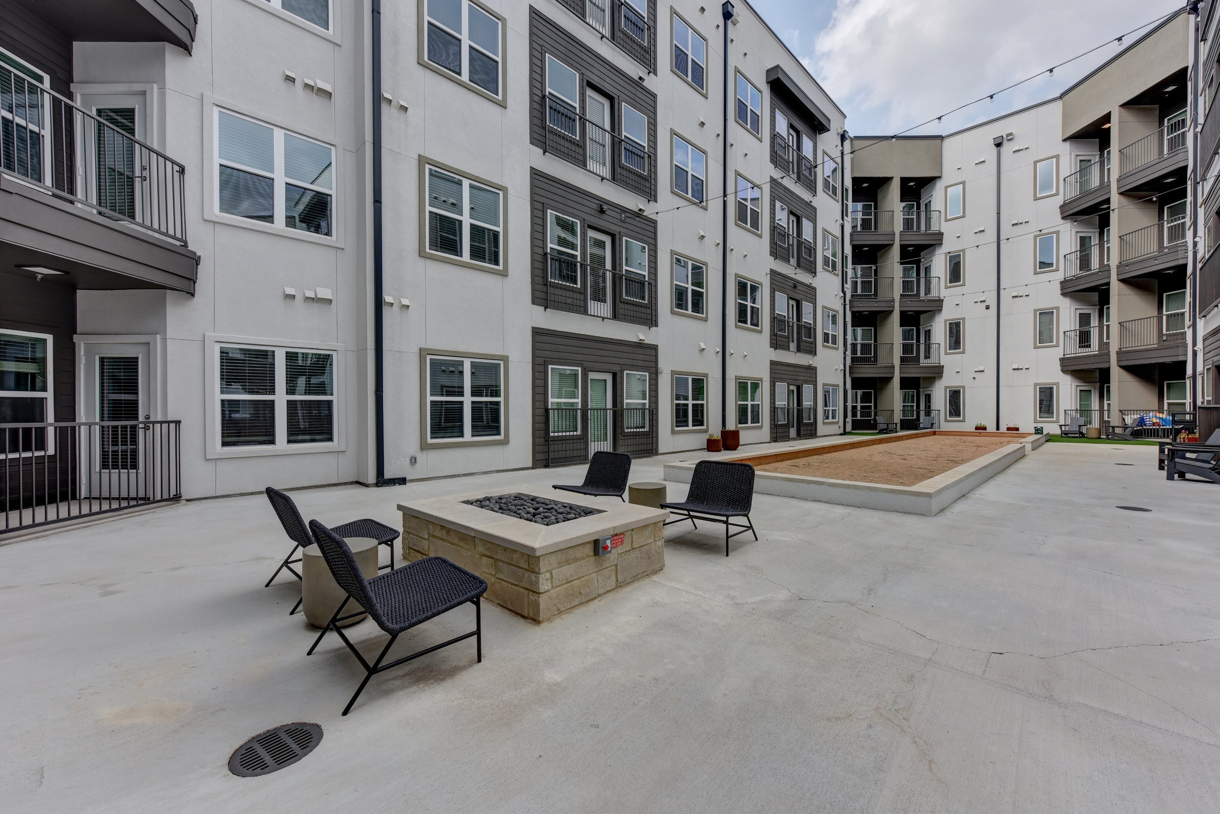 Fire Pit and Bocce Ball Court at Matador Apartments