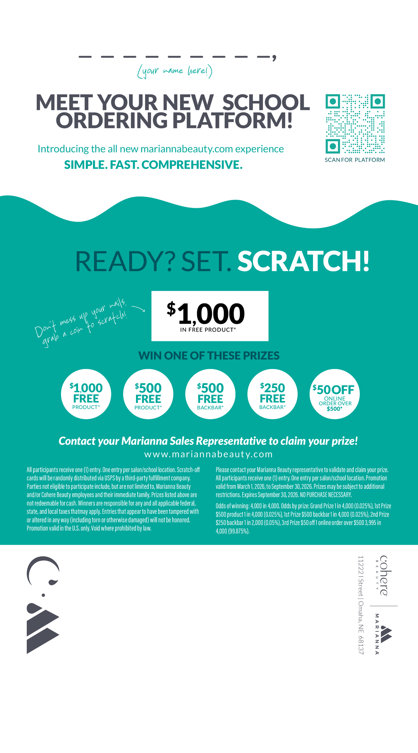 MARIANNA Beauty Direct Mail Scratch off Back