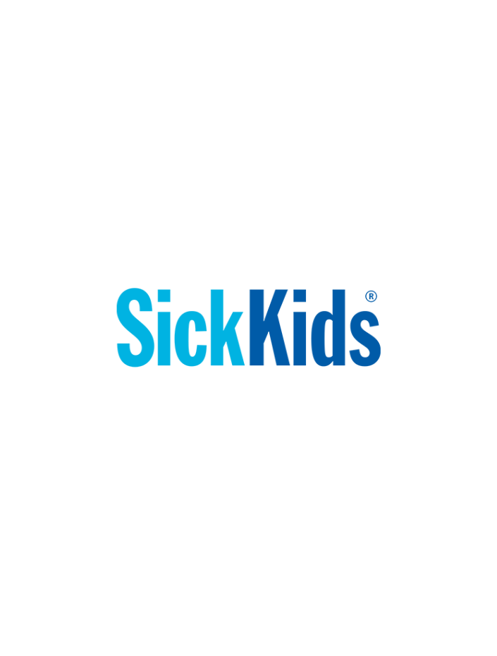 The logo of SickKids, a pediatric healthcare organization, featuring a stylized icon of a child with a star and the text 'SickKids' in blue.