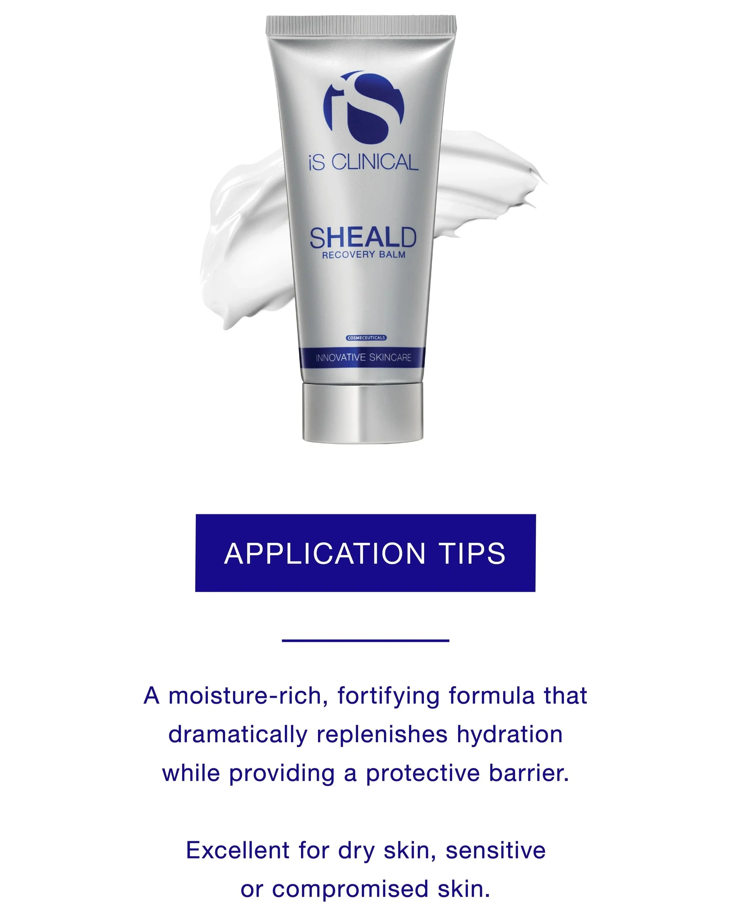 iS Clinical SHEALD Recovery Balm 60g, information sheet