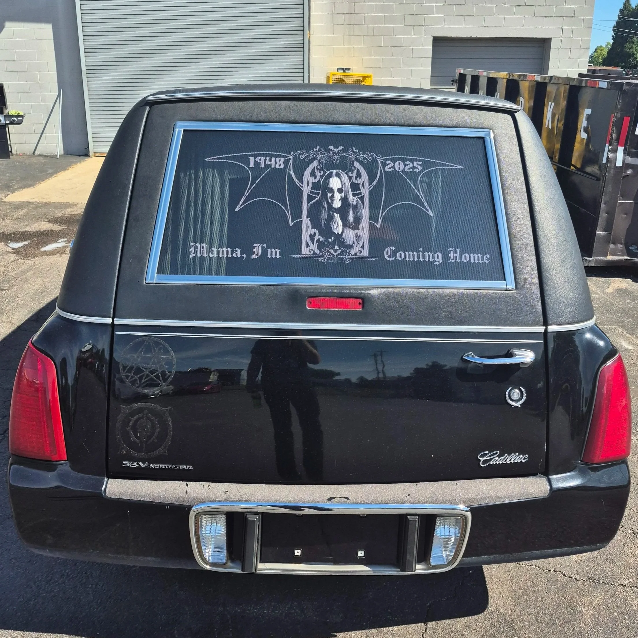 An Ozzy Osbourne tribute Herse we made window perf applications for shortly after he passed away.  This was a treat to work on