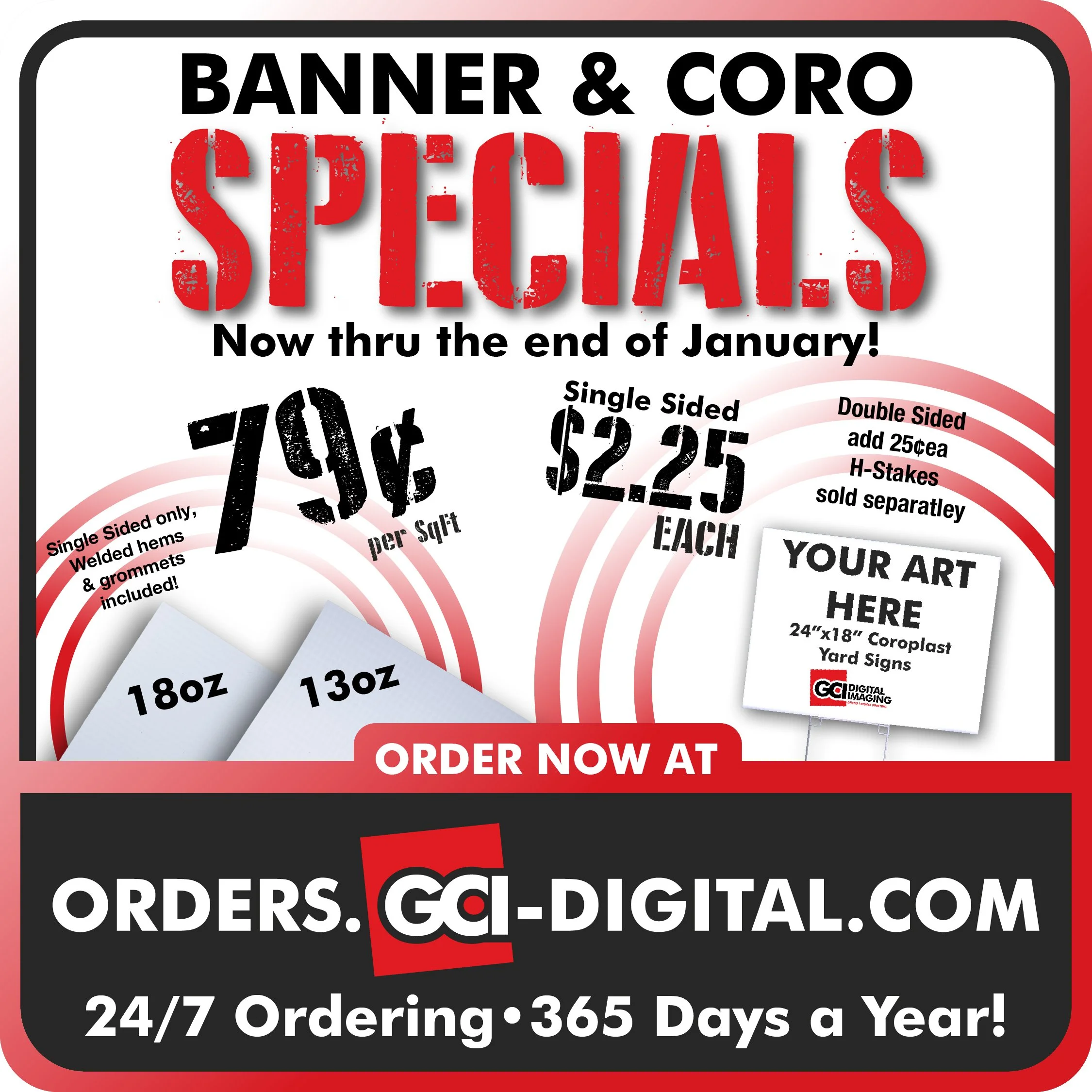 An ad for an online only special to promote the launch of our online ordering website.