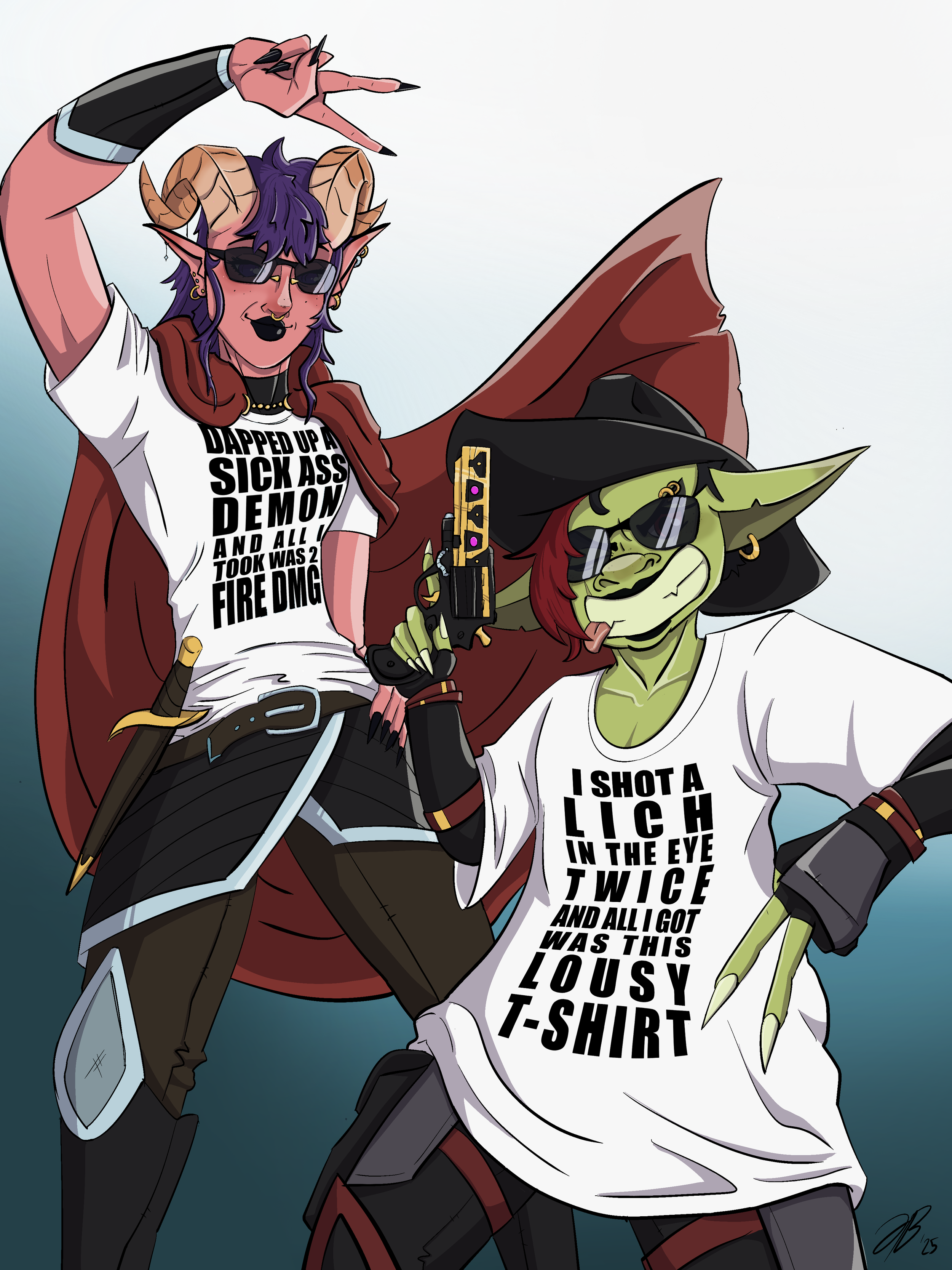 Another D&D commission where the client had a very specific idea for a scene in mind!  This one was lots of fun.