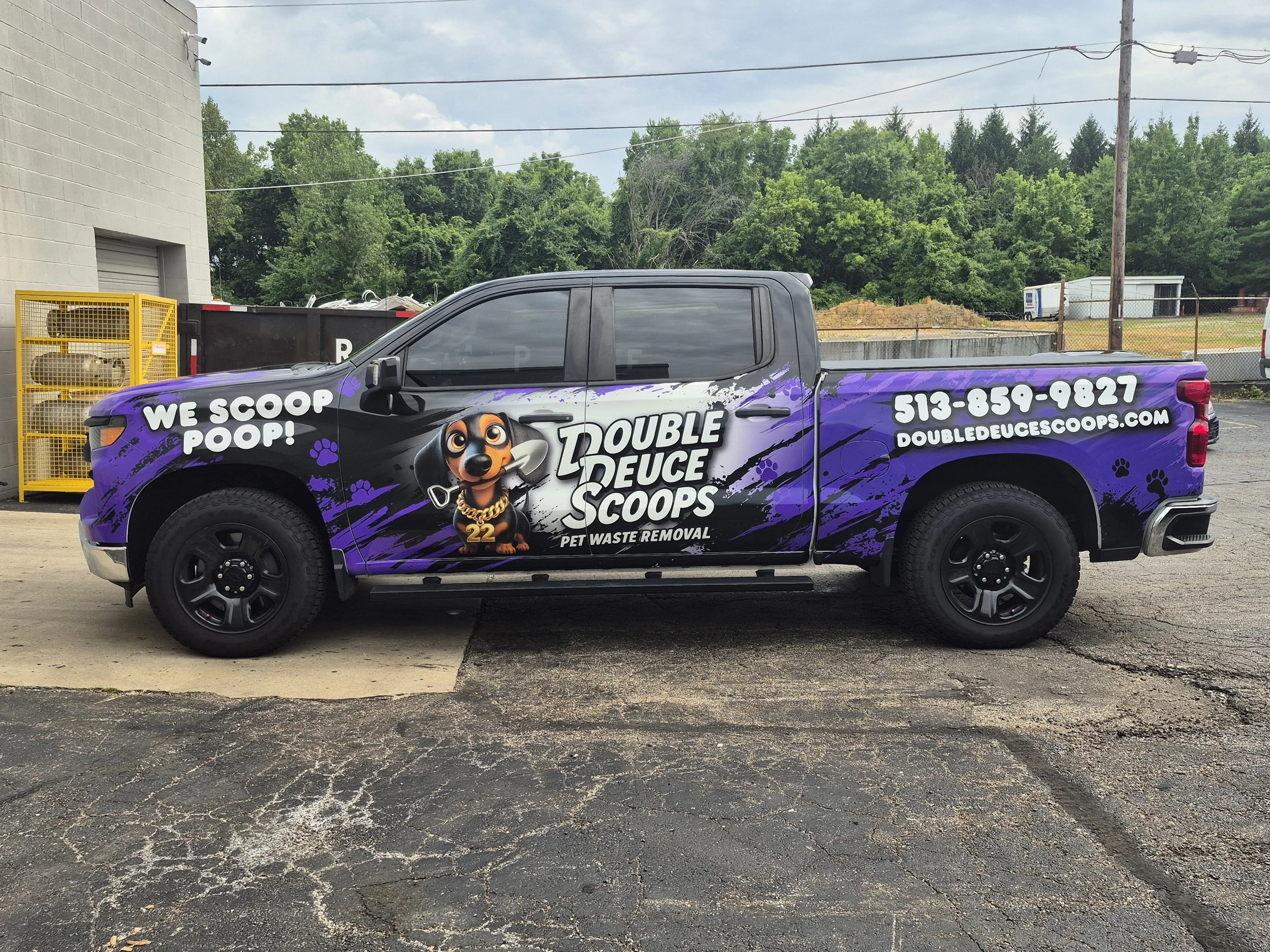 Double Deuce Scoops was the first full-wrap I've designed from the ground up, excluding the AI generated logo and mascot which were provided and mandated by the customer.