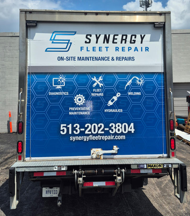 The rear of the Isuzu box truck!  
