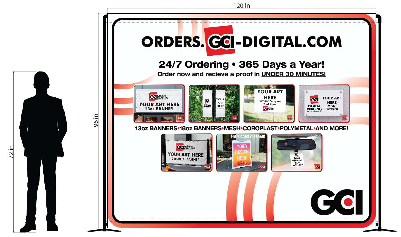 Backdrop concept I designed to promote the launch of our online site at tradeshows.