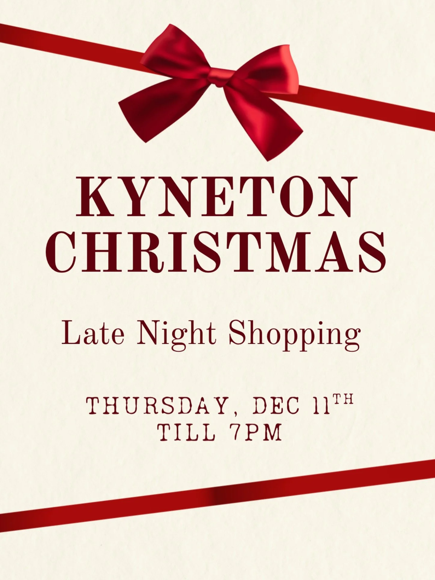 Geraldine from @kynetonshoesandaccessories is the leader of this initiative which was great last year and would love your store or venue to join in.

📍Kyneton
🎄Christmas Late Night Shopping
🗓️Thurs Dec 11th
⏰Until 7 pm

Want a flyer for your front