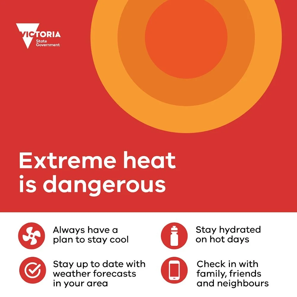 This week we are coming into the first heat wave of 2026. 
 
We&rsquo;d like to share some information that may be helpful for you to use and share, to take care of yourselves and staff as well as your guests/customers/patrons.
 
What you can do: 
 
