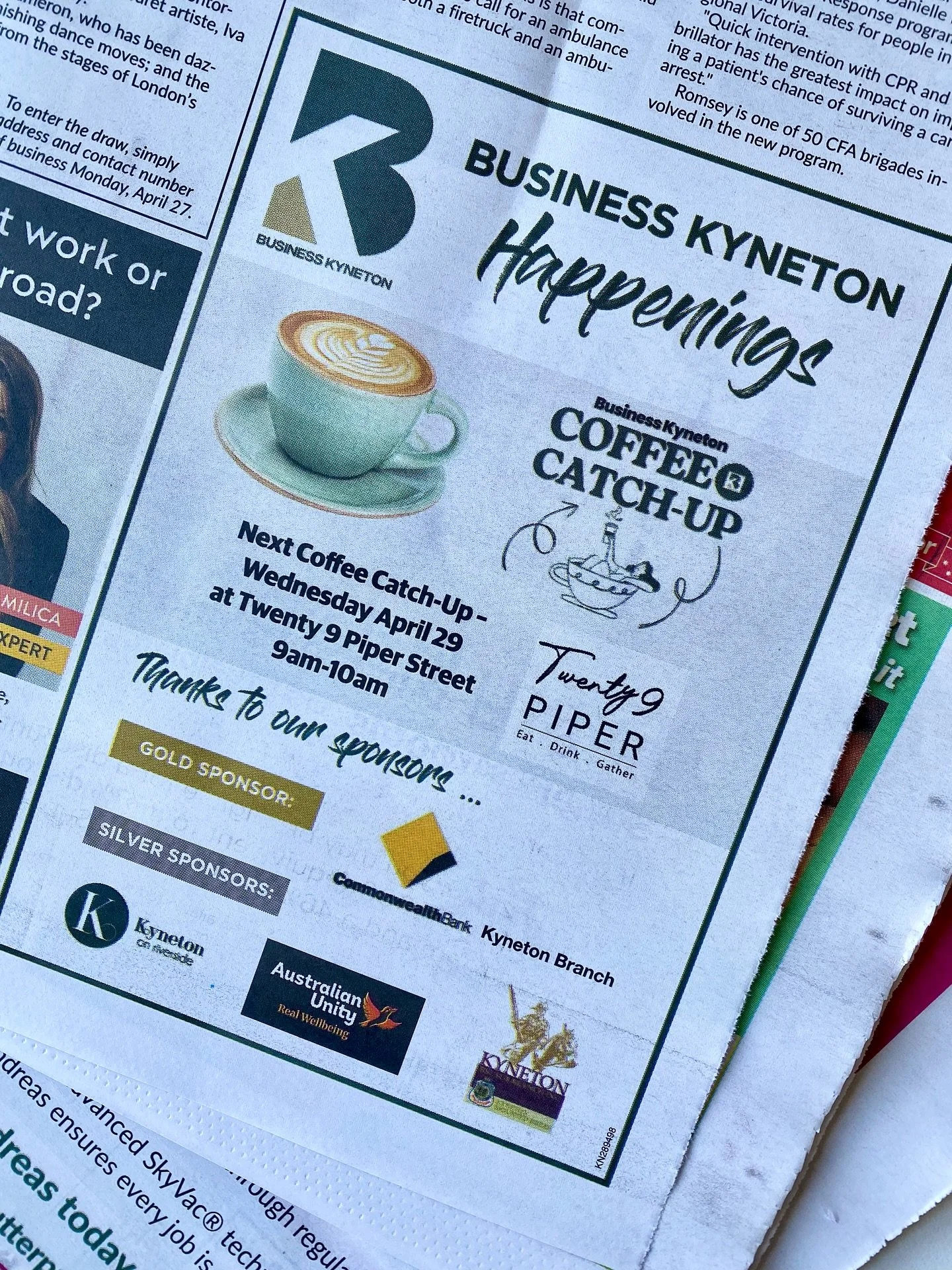 Have you tried the new ☕️ cafe on Piper St called @twenty9piper? Join us Wed 29th April 9am and be sure to check it out. More info to follow!

Thank you again to @midlandexpress who places a free ad for us once a month, in their fine publication 😀


