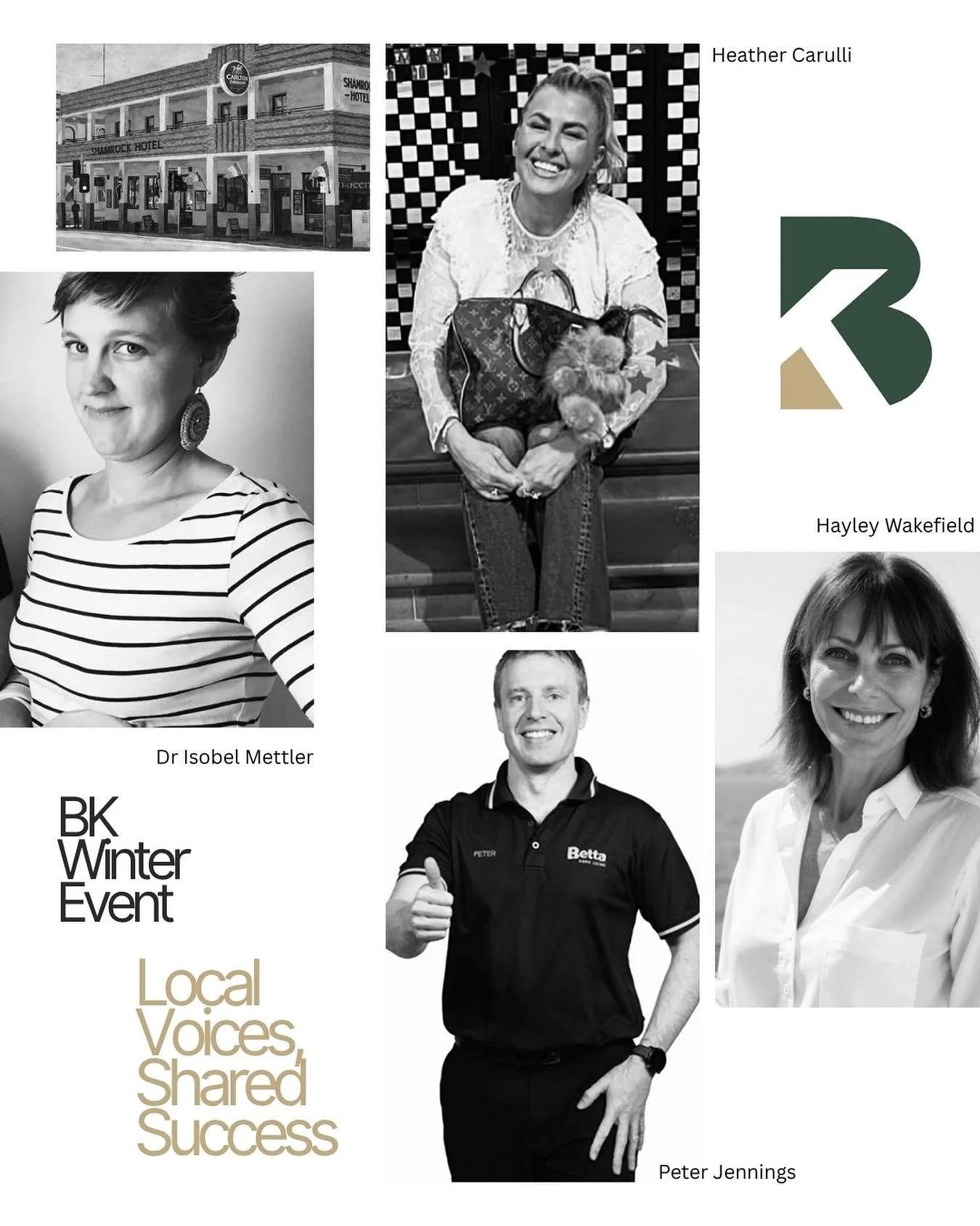 Local Voices, Shared Success Event

📅 Thursday 18 June 2026 🕕 6:00pm  📍 Shamrock Hotel, Kyneton
🎫 $25 - Ticket link in Bio

Your Ticket Includes
&bull; Entry to the panel discussion and Q&amp;A &bull; Finger food throughout the evening &bull; Net