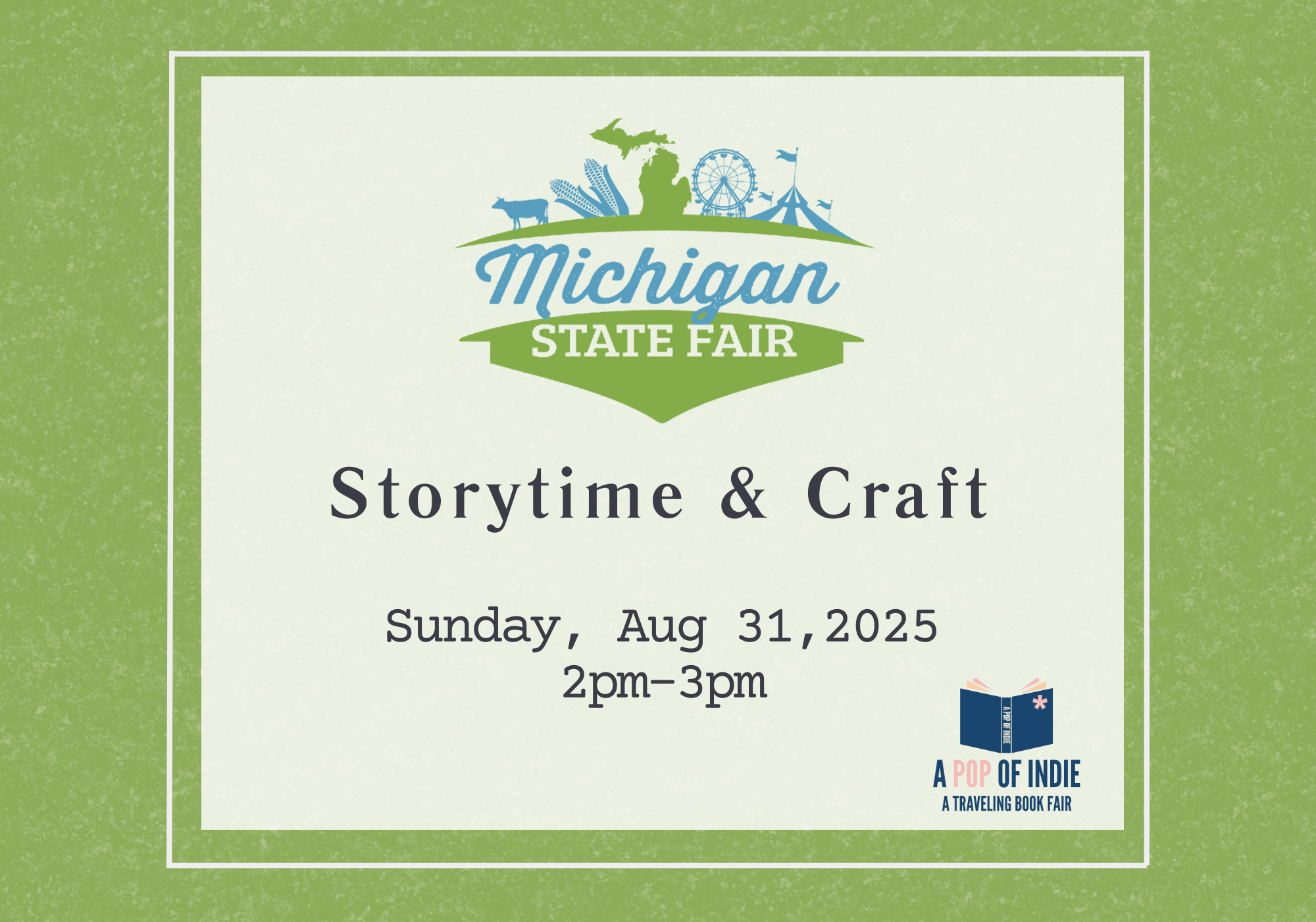 Michigan State Fair-Local Author Reading and Craft