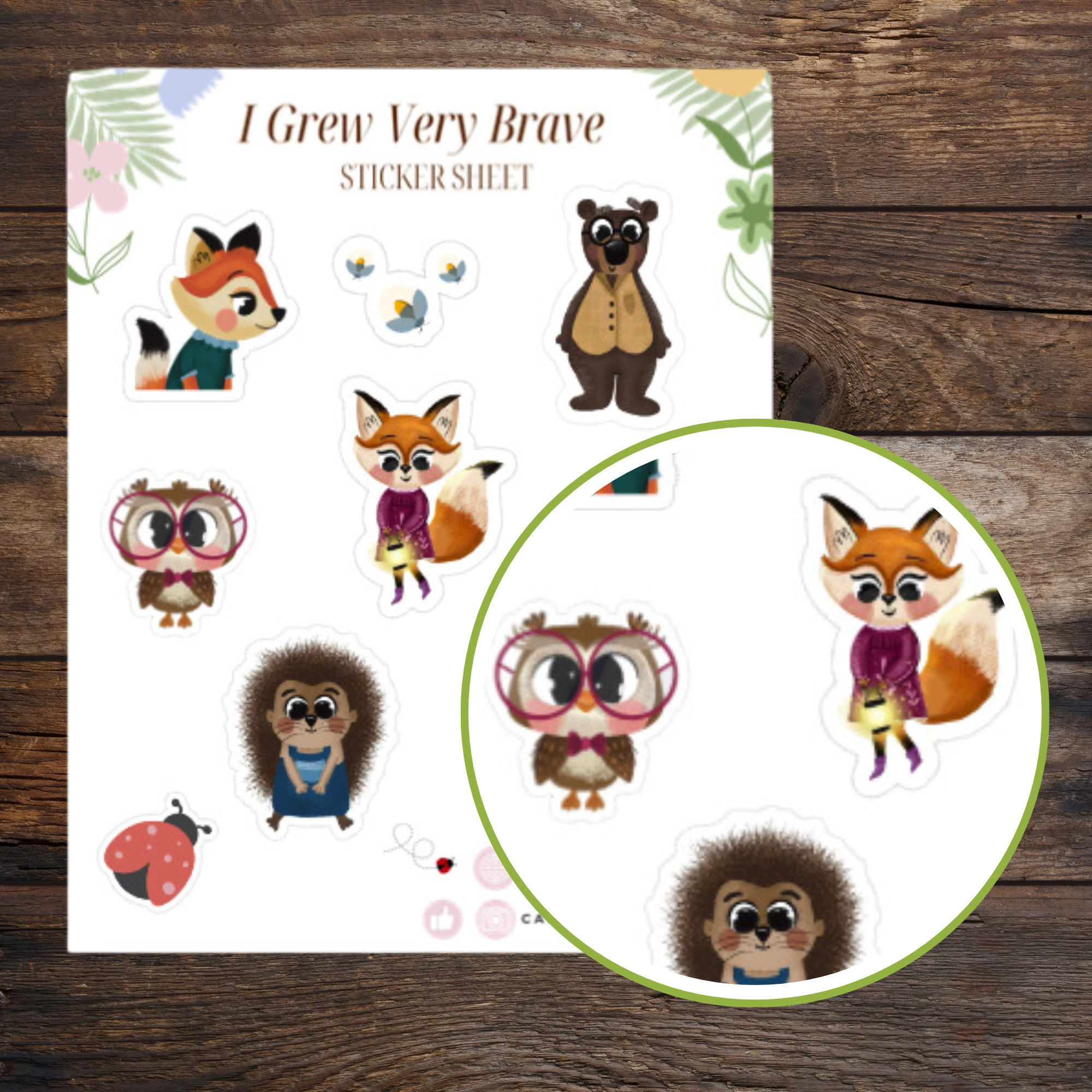 I Grew Very Brave - Sticker Sheet — Carol Lomasney - Author