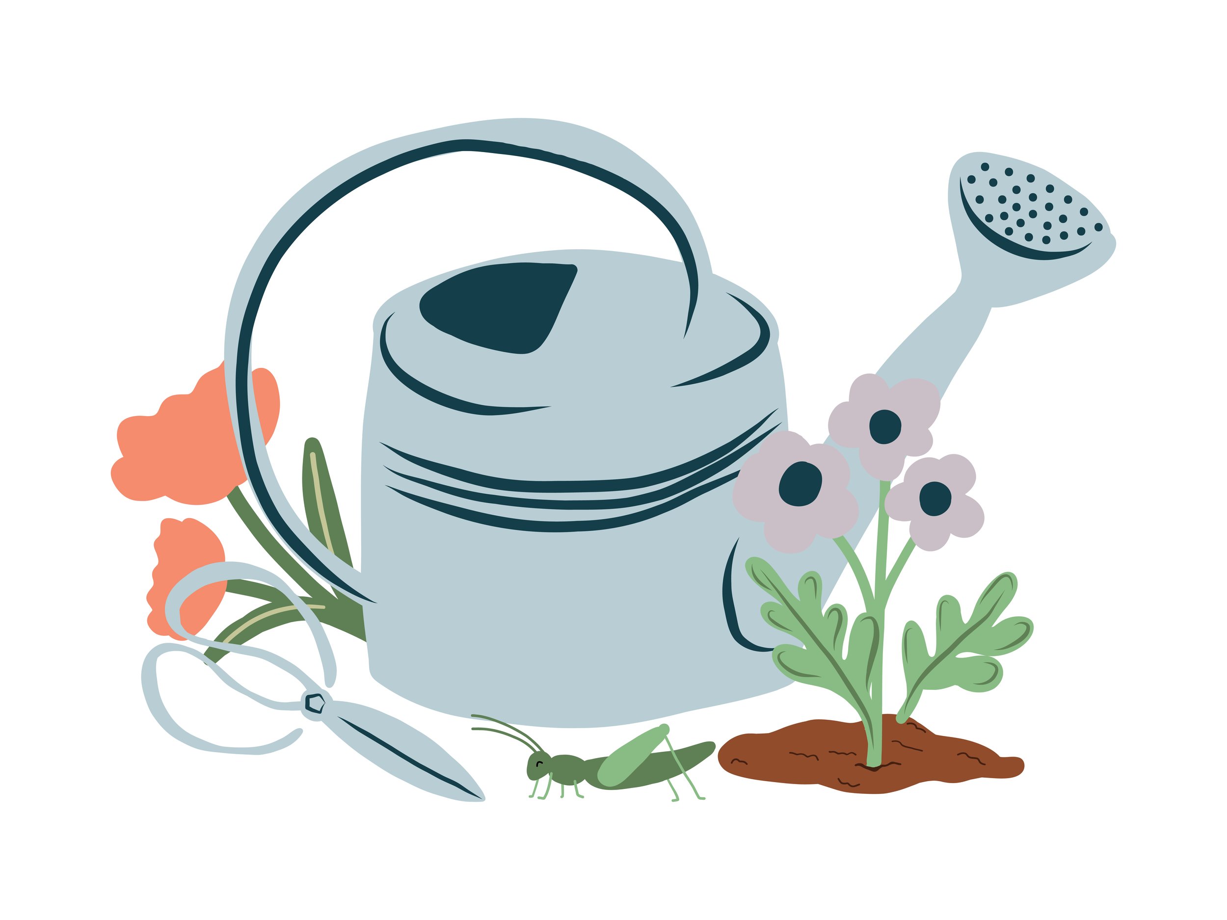 Watering pan with flowers, botanical portfolio piece 01 Artboard 1.jpg