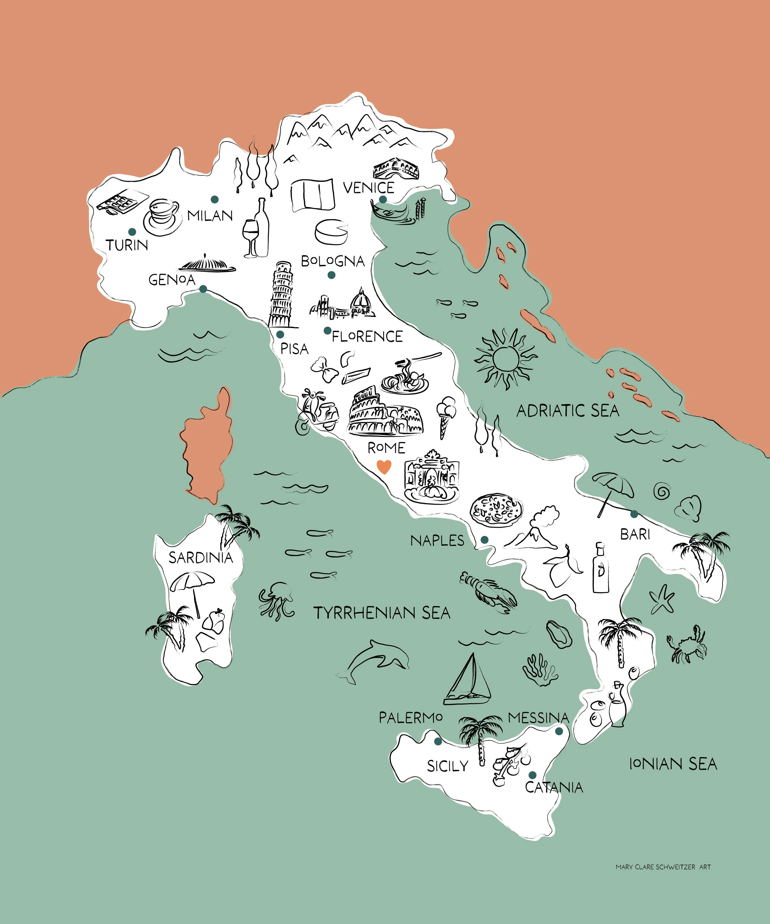 Italy Illustrated Map Terracotta & Green 01 Artboard 1.jpg