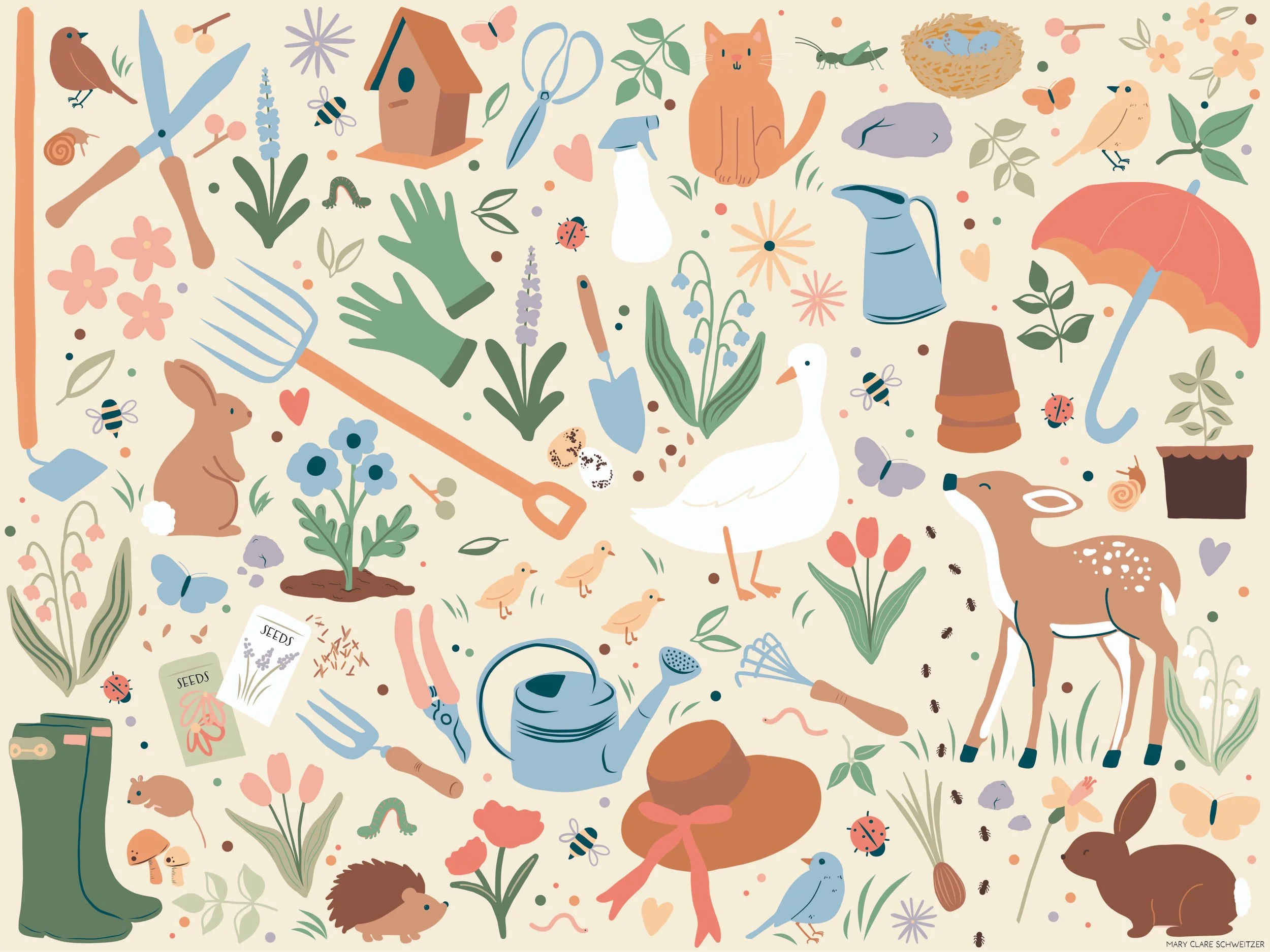 Spring Garden Flora and Fauna Mary Clare Schweitzer.jpg
