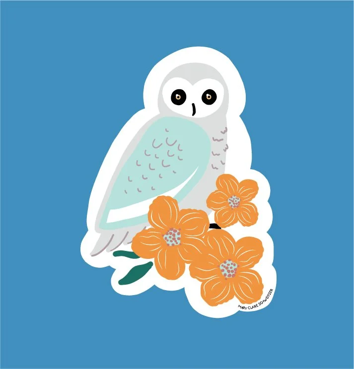 Snowy Owl Art for Surface Pattern Design, Animal Illustrations for Stickers.jpg