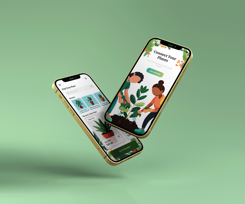 Plant care app mockup
