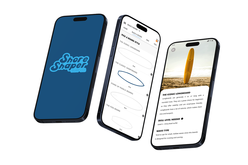Shore Shaper app screens
