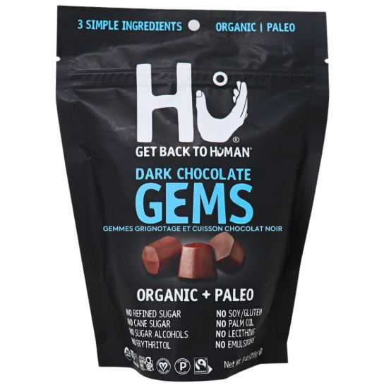 Hu Petits chocolats noir sans sucre raffiné