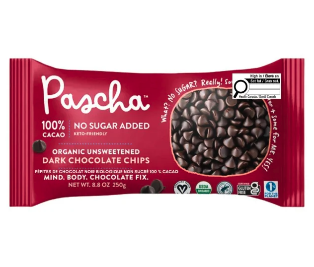 Pascha pépites de chocolat noir pur et biologique