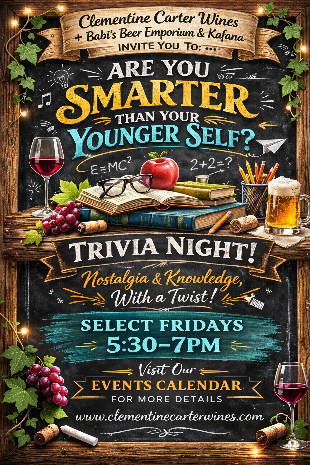 🧠✨ Think Fast, Sip Slow trivia night! Are You Smarter Than Your Younger Self?