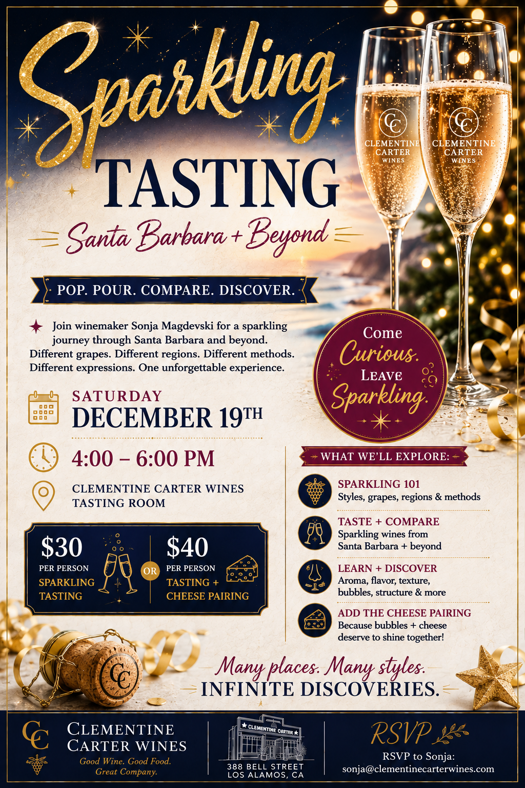 🥂✨ SPARKLING TASTING ✨🥂 SANTA BARBARA + BEYOND  Pop. Pour. Compare. Discover.