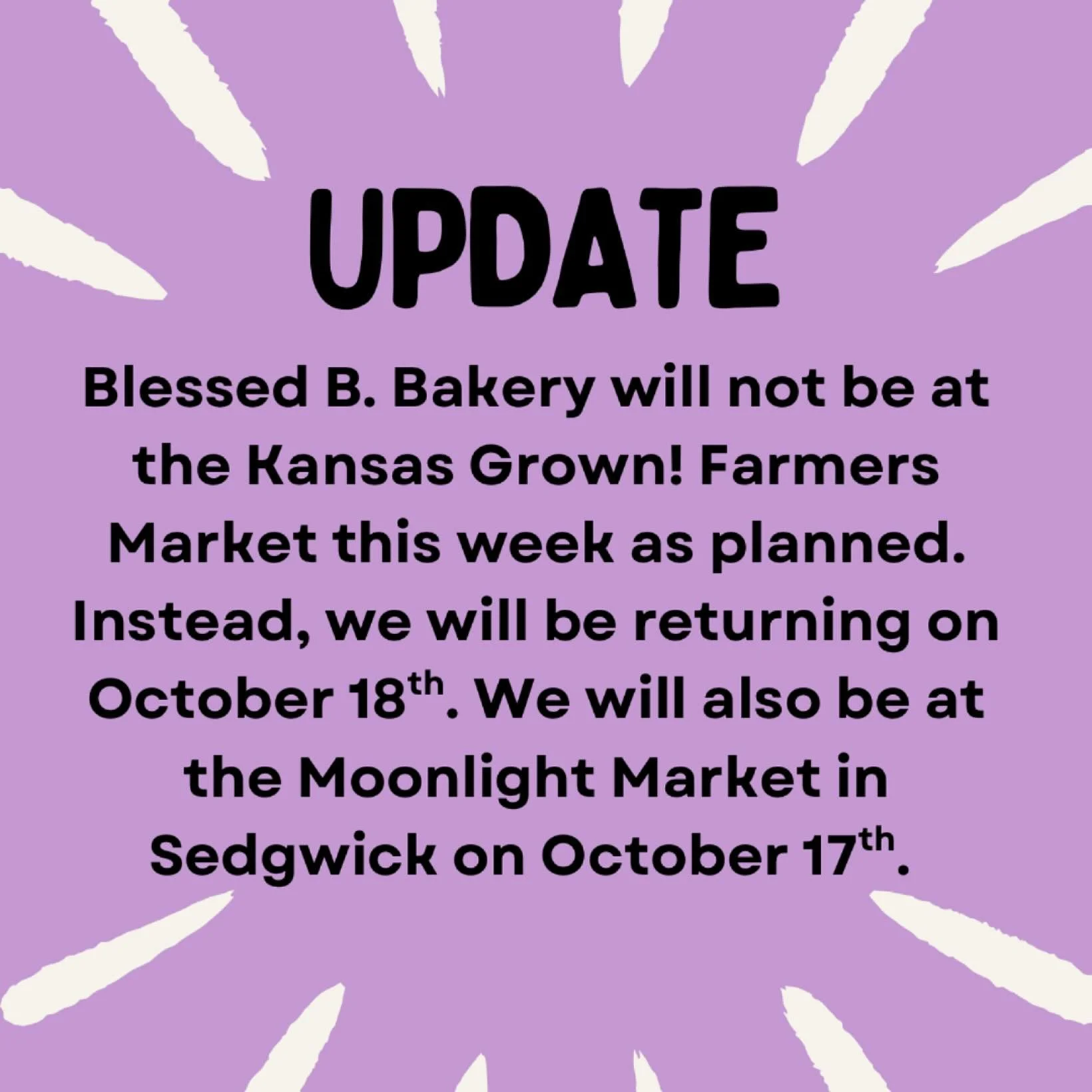 Hello wonderful people! Unfortunately, I will not be at the @kansasgrownfarmersmarket this week like originally planned. I have been feeling sick this week and am using the weekend to recover. I am sorry for the inconvenience. In the meantime, I will