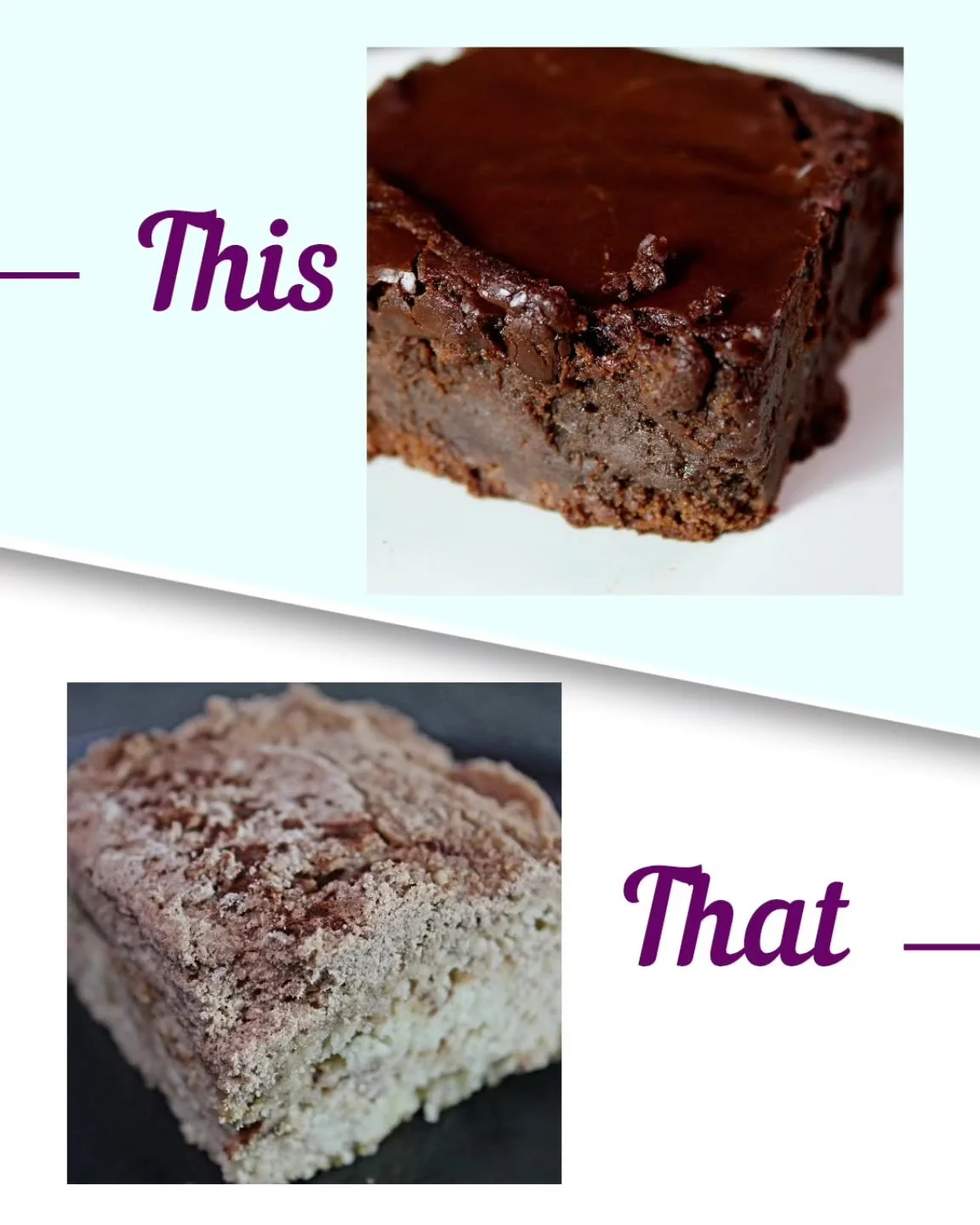 Let's play a little This or That! This is rich, fudgy brownies. That is a cinnamon swirl coffee cake with streusel on top. Which is your favorite? 

#thisorthat #fudgybrownies #coffeecake #blessedbbakery #blessedbe