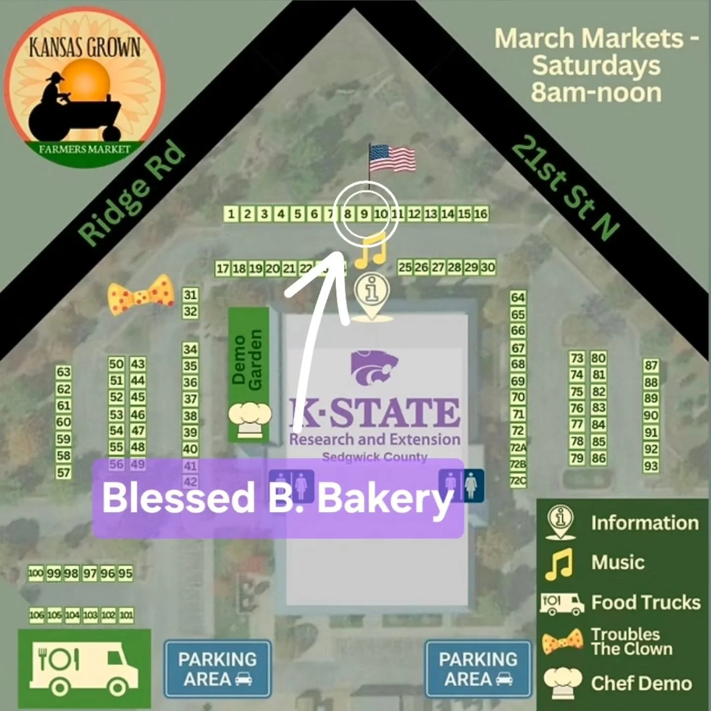 Find us in stall #9 tomorrow at the @kansasgrownfarmersmarket from 8am until noon! I can't wait to see all my favorite people again! And hopefully meet some new ones, too! ❤️

We will have:
- Blueberry Scones
- Mixed Berry Scones
- Coffee Scones
- Fu