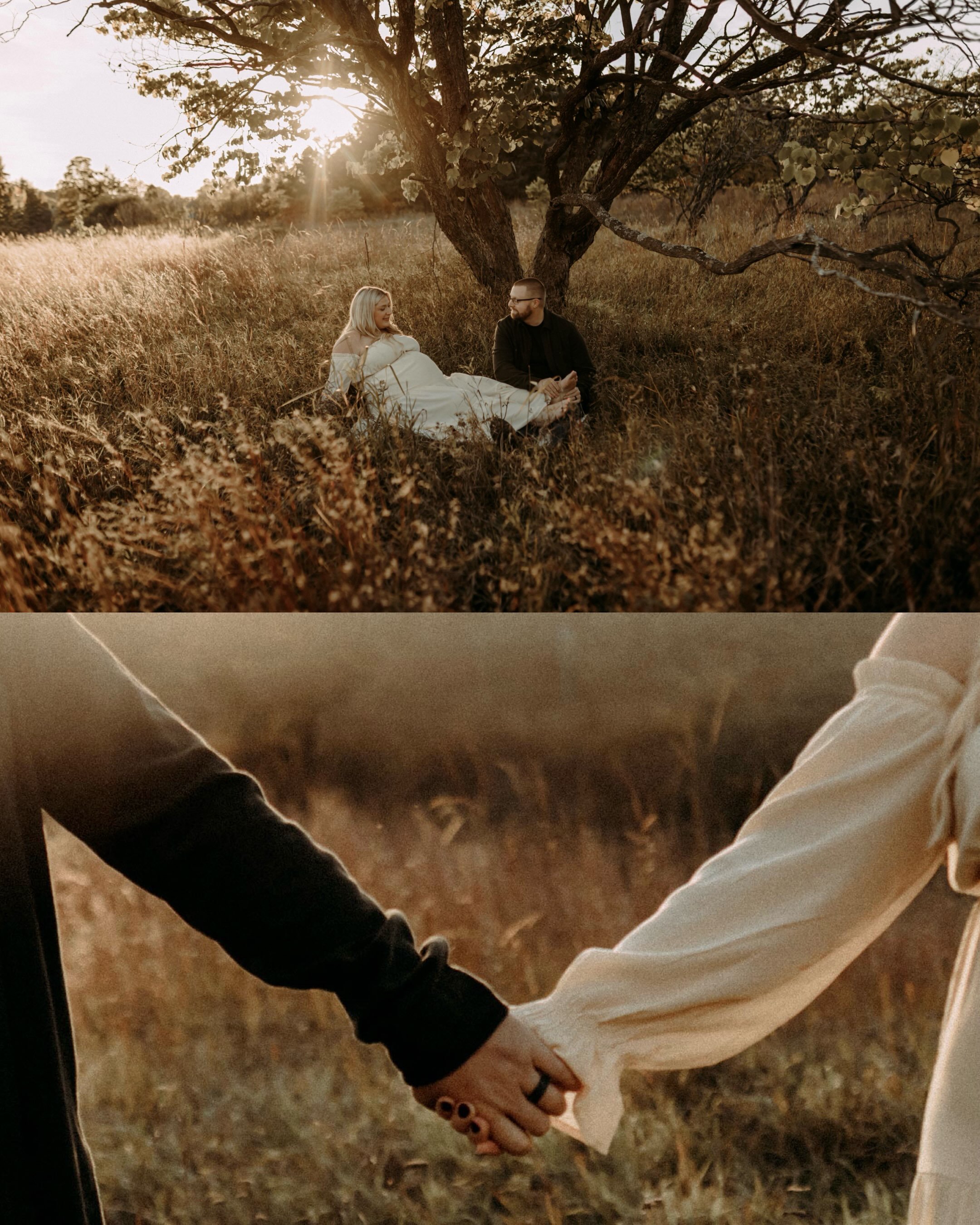 The way the evening unfolded. The tall grass, the last bit of sunlight, the way he reached for her hand, and the way they kept finding their way back to each other. Nothing forced, nothing perfect, just the two of them in this season of becoming a fa