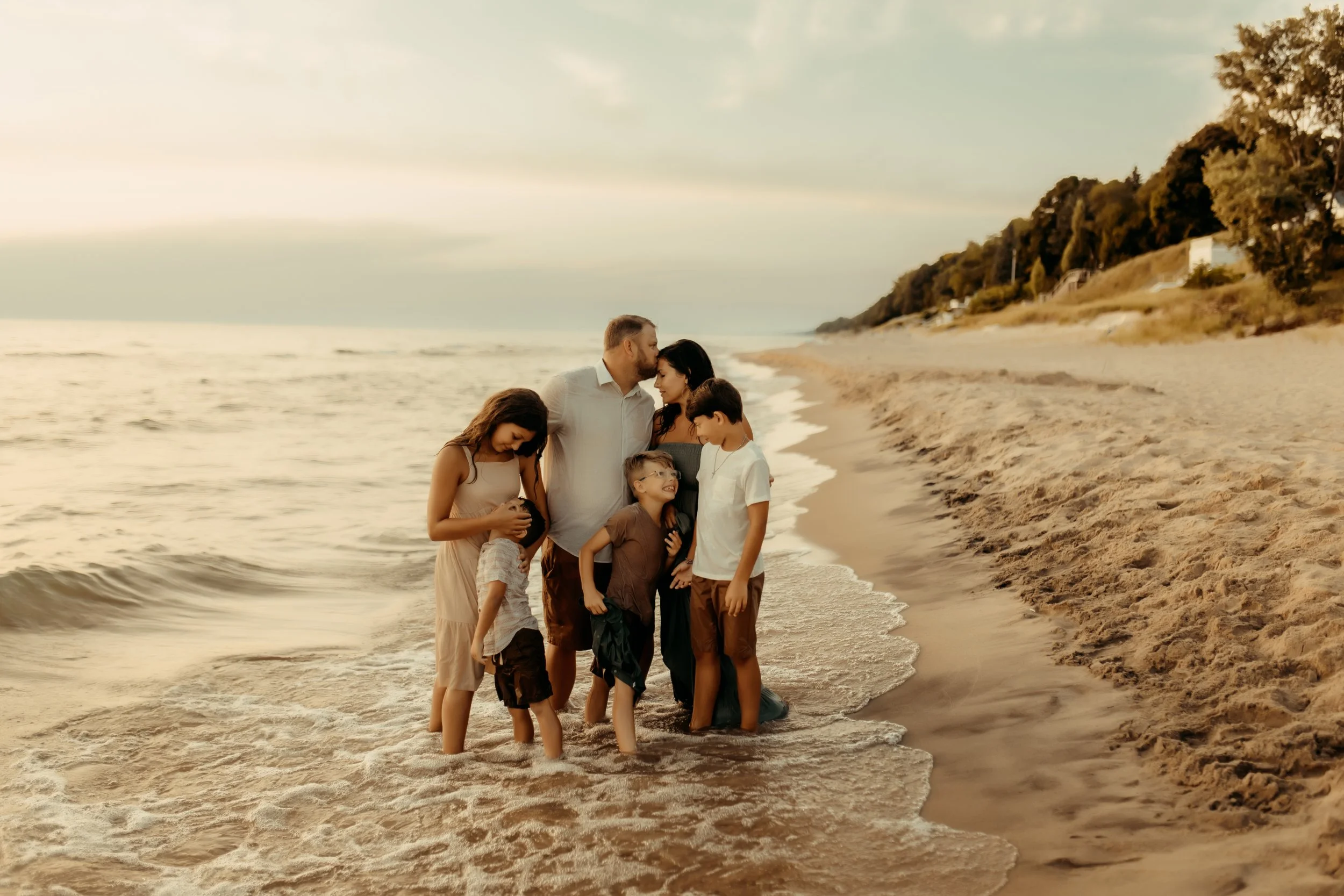 Family at a photography session in Holland, Michigan at Tunnel Park