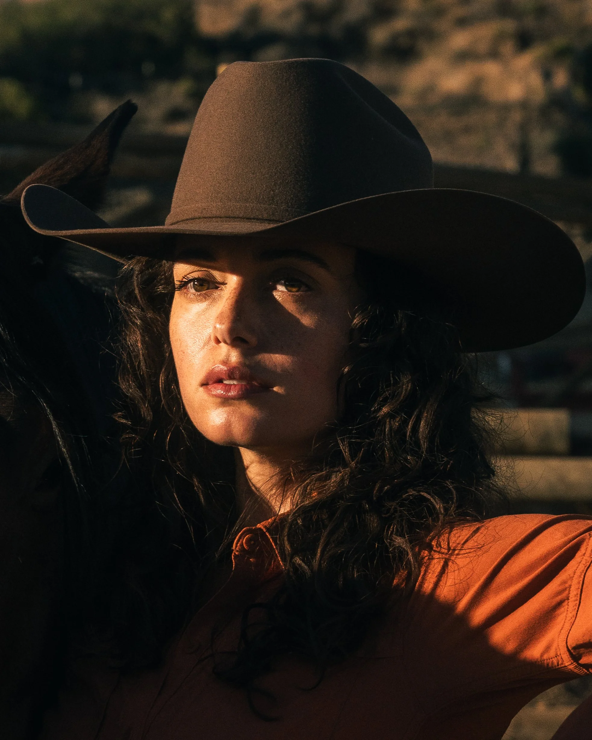 cowgirl in golden light