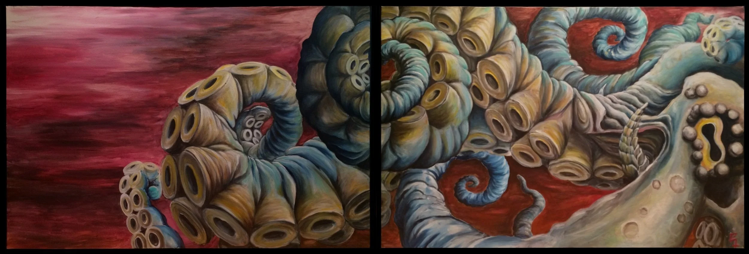 "the charge"
Acrylic on two canvas panels