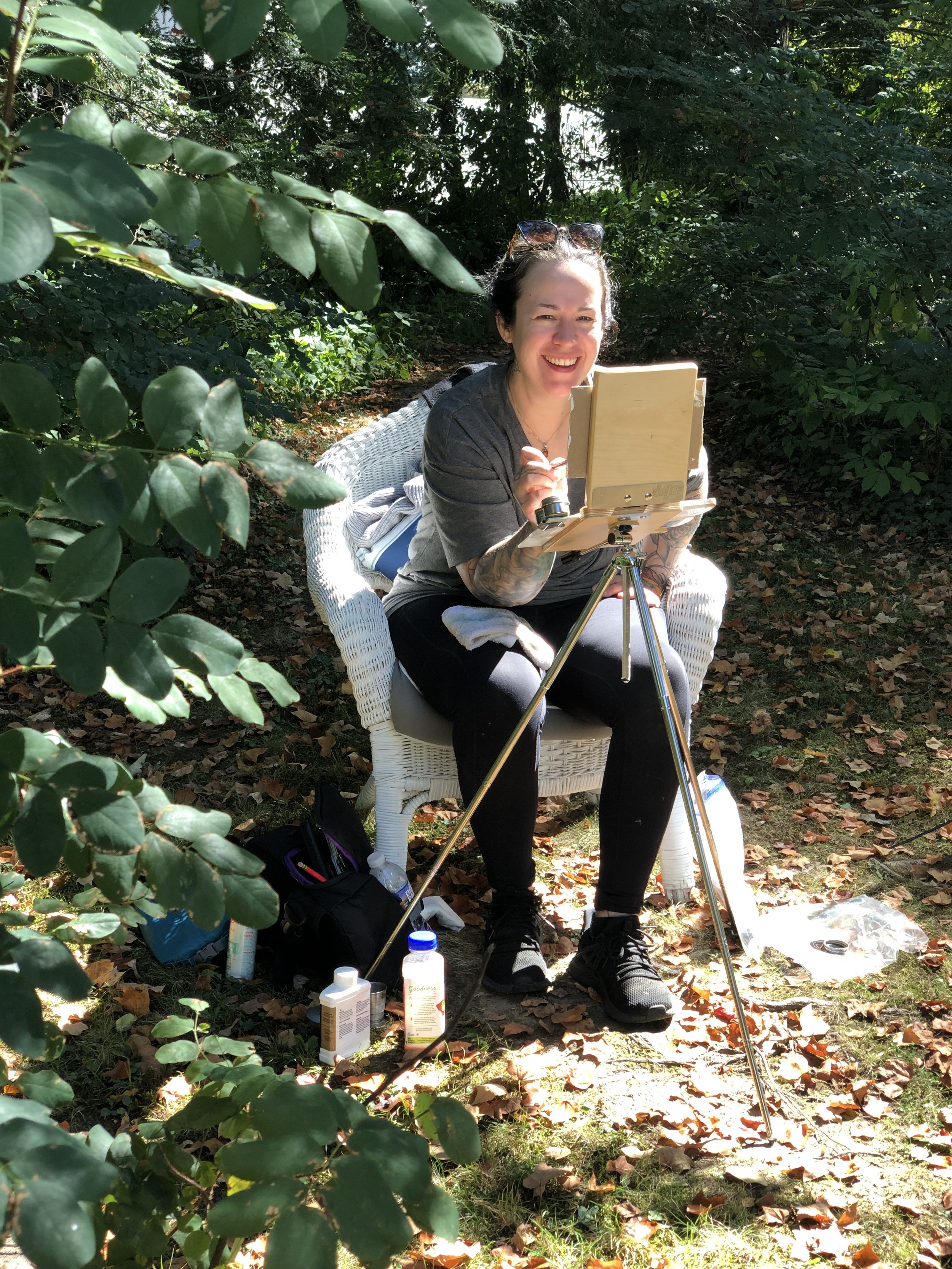 plein air in watercolor moleskin journals. and oil panels..