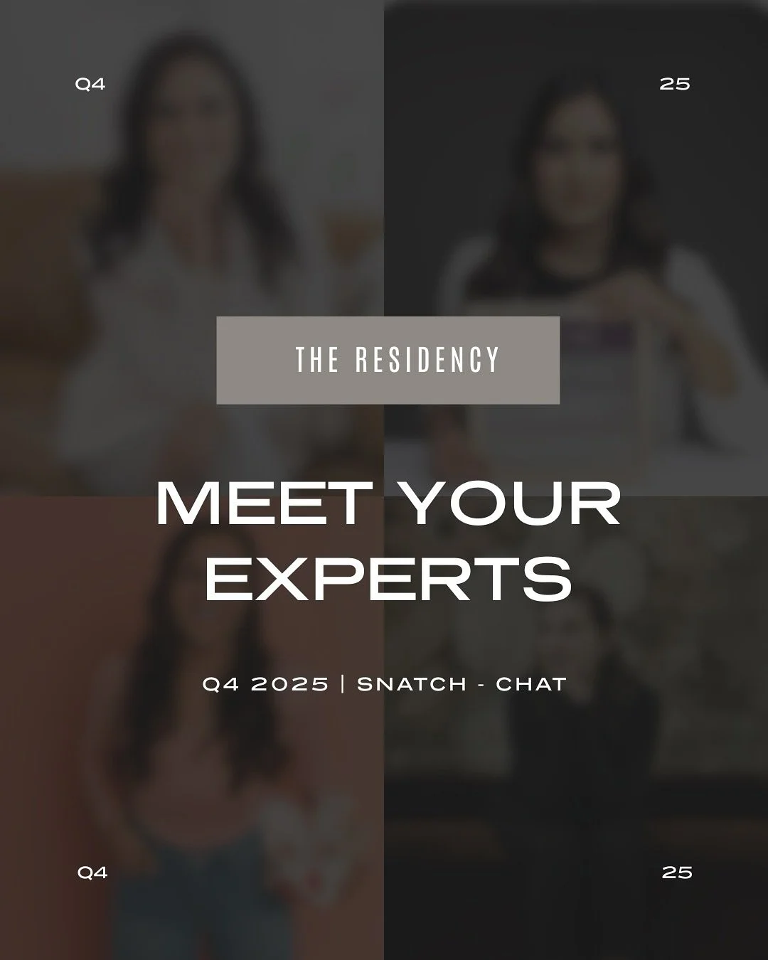 our residency program is LIVE!!!

meet the expert residents who just joined the snatch-chat! these top tier professionals aren&rsquo;t just answering questions, they&rsquo;re a part of our daily conversations. 

real credentials. real support. real t