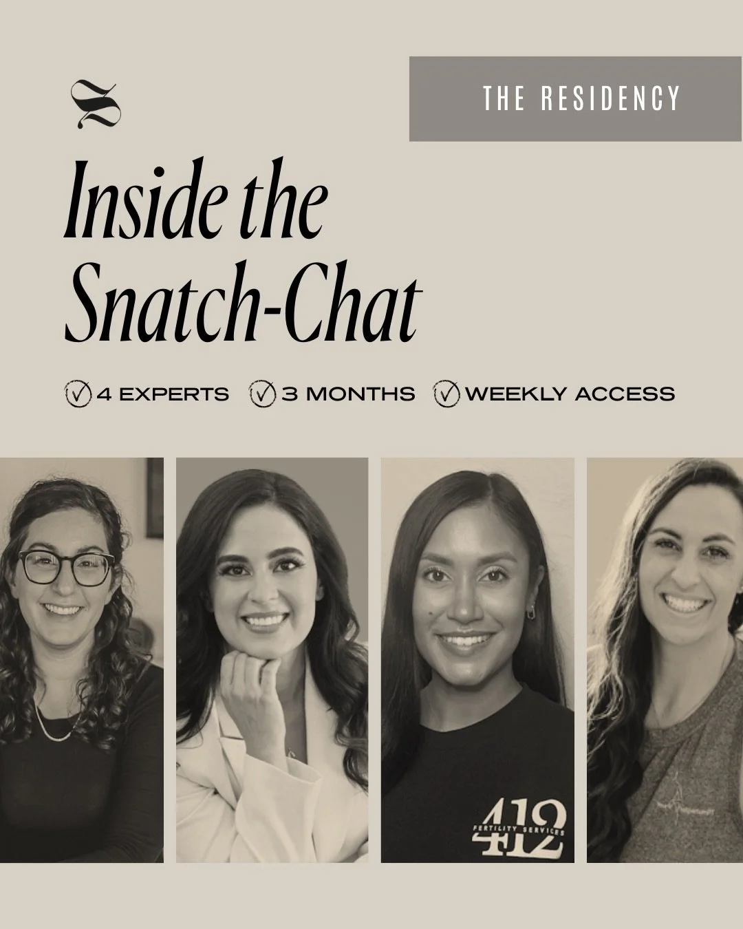 have you taken advantage of our residency program inside the snatch-chat yet?? 👀

these expert residents are top tier professionals, not influencers. meaning they&rsquo;re the absolute real deal.

real credentials. real support. real time.

&hellip;