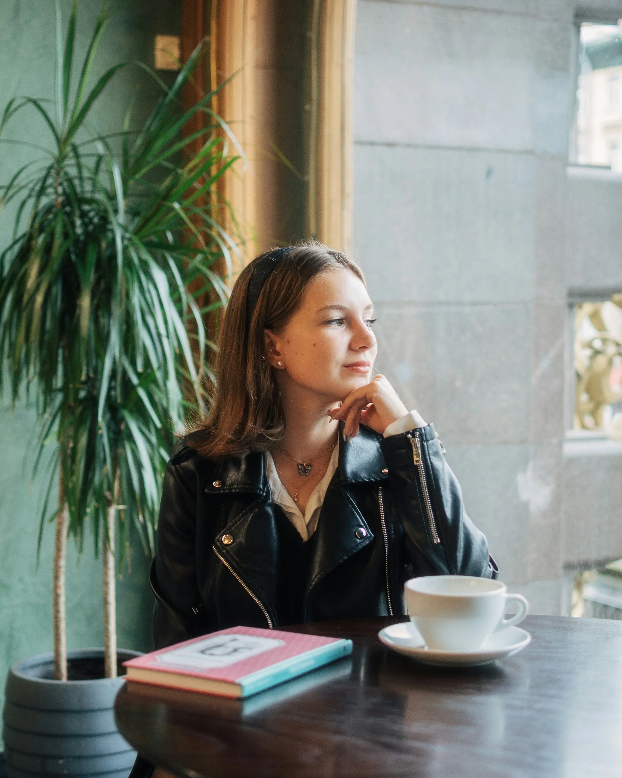 woman pausing reflecting letting thoughts be without overthinking anxiety uncertainty