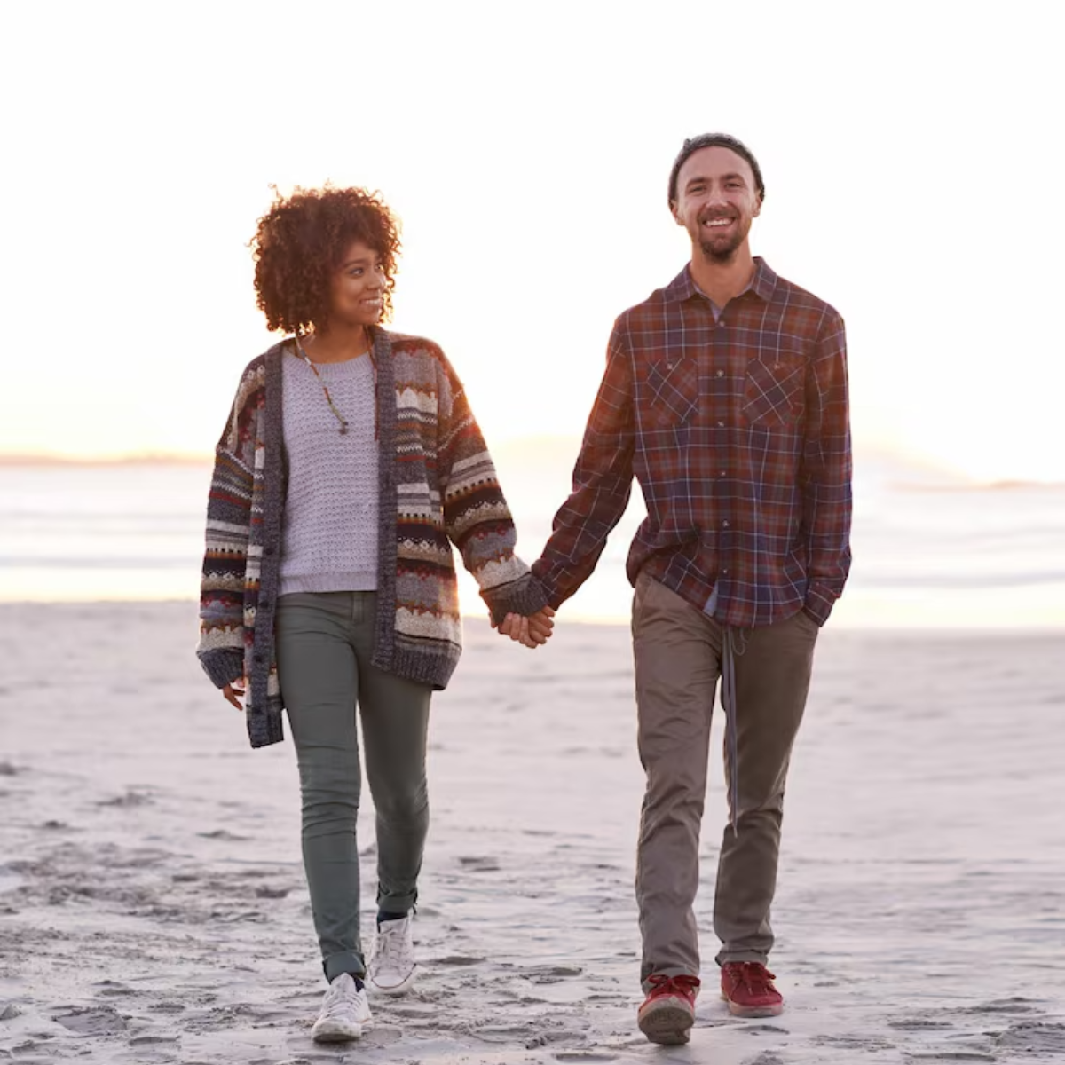 couple walking calmly together outdoors representing improved relationship dynamic and reduced OCD pattern impact