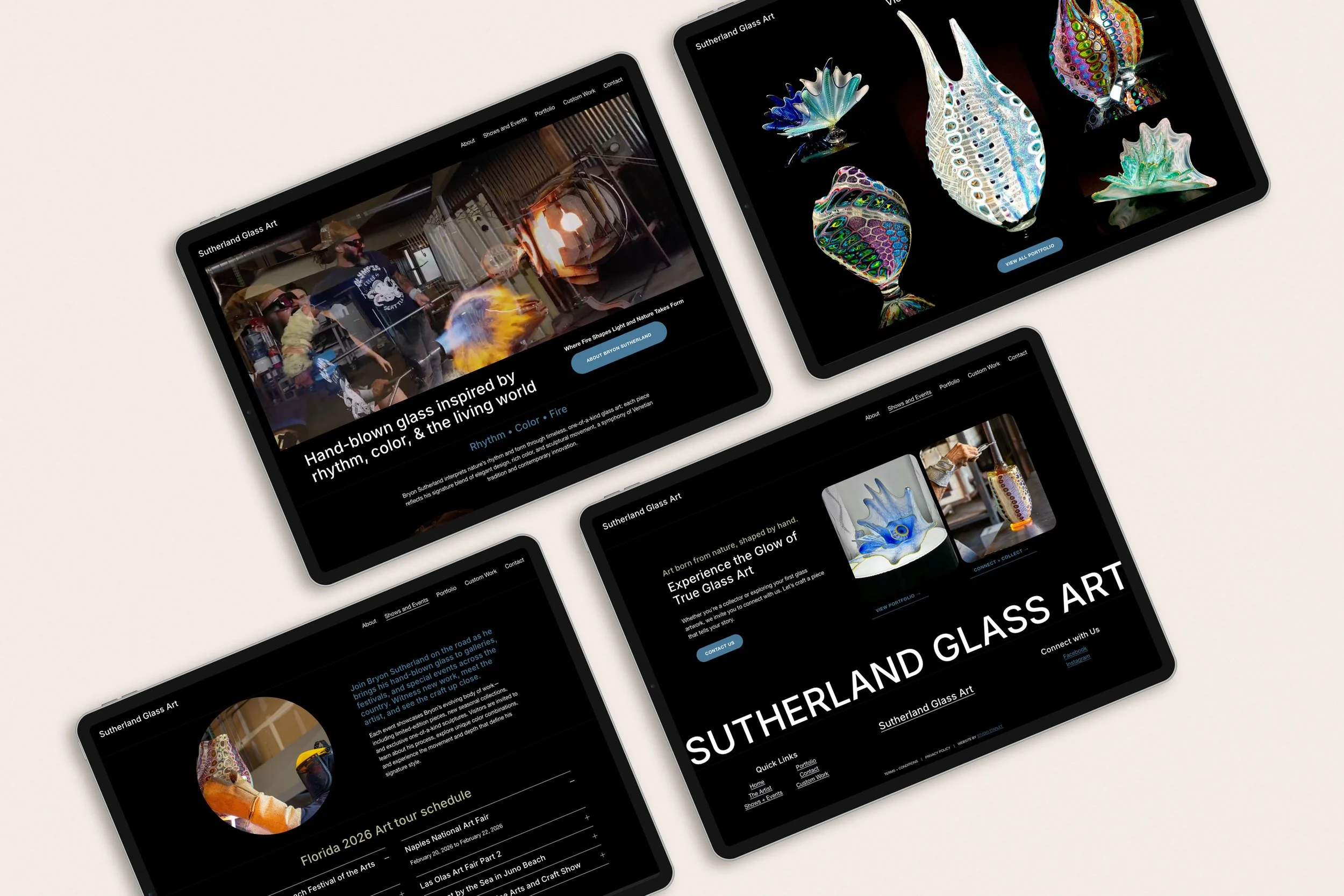 Sutherland Glass Art - Squarespace Website