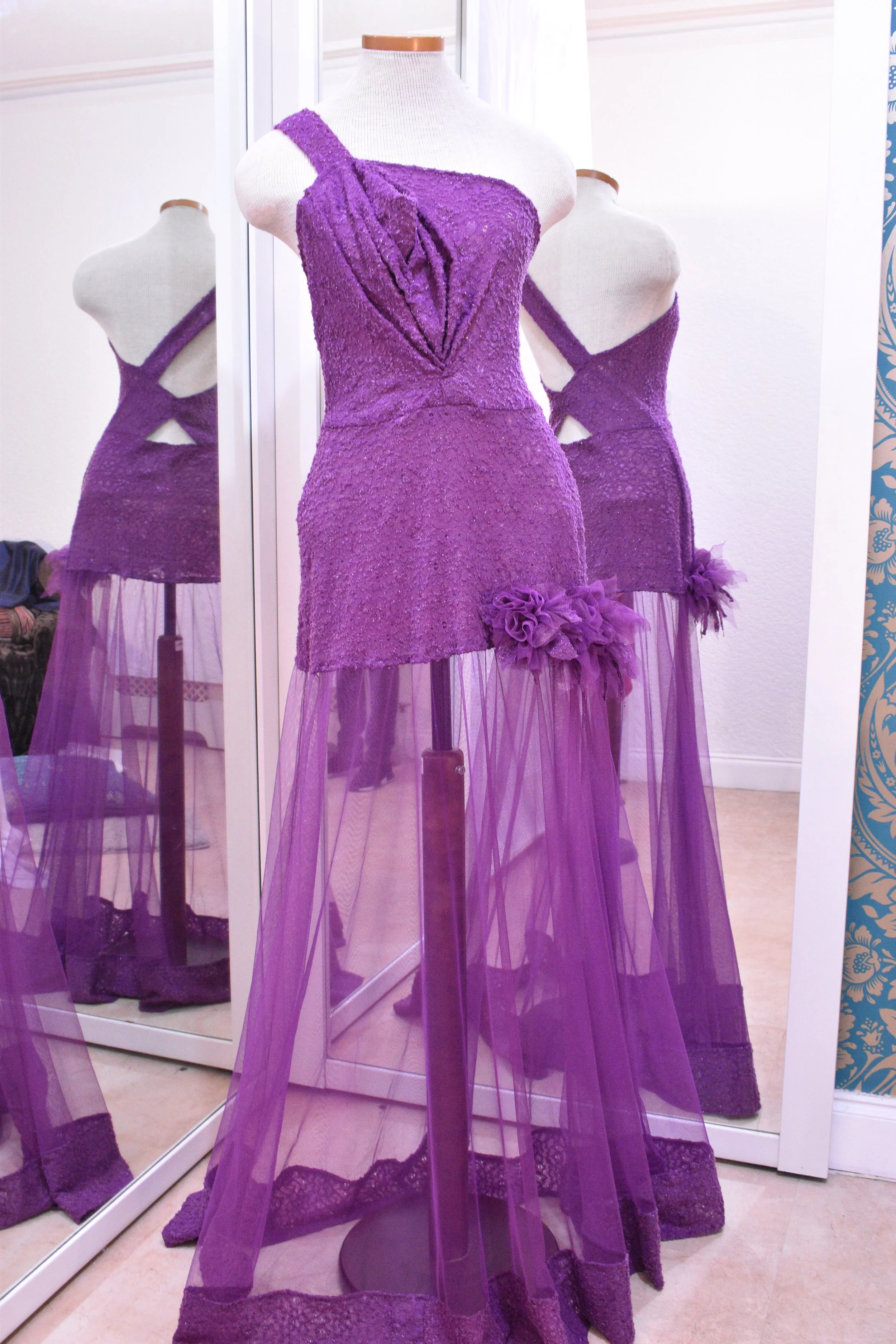 Off shoulder gown