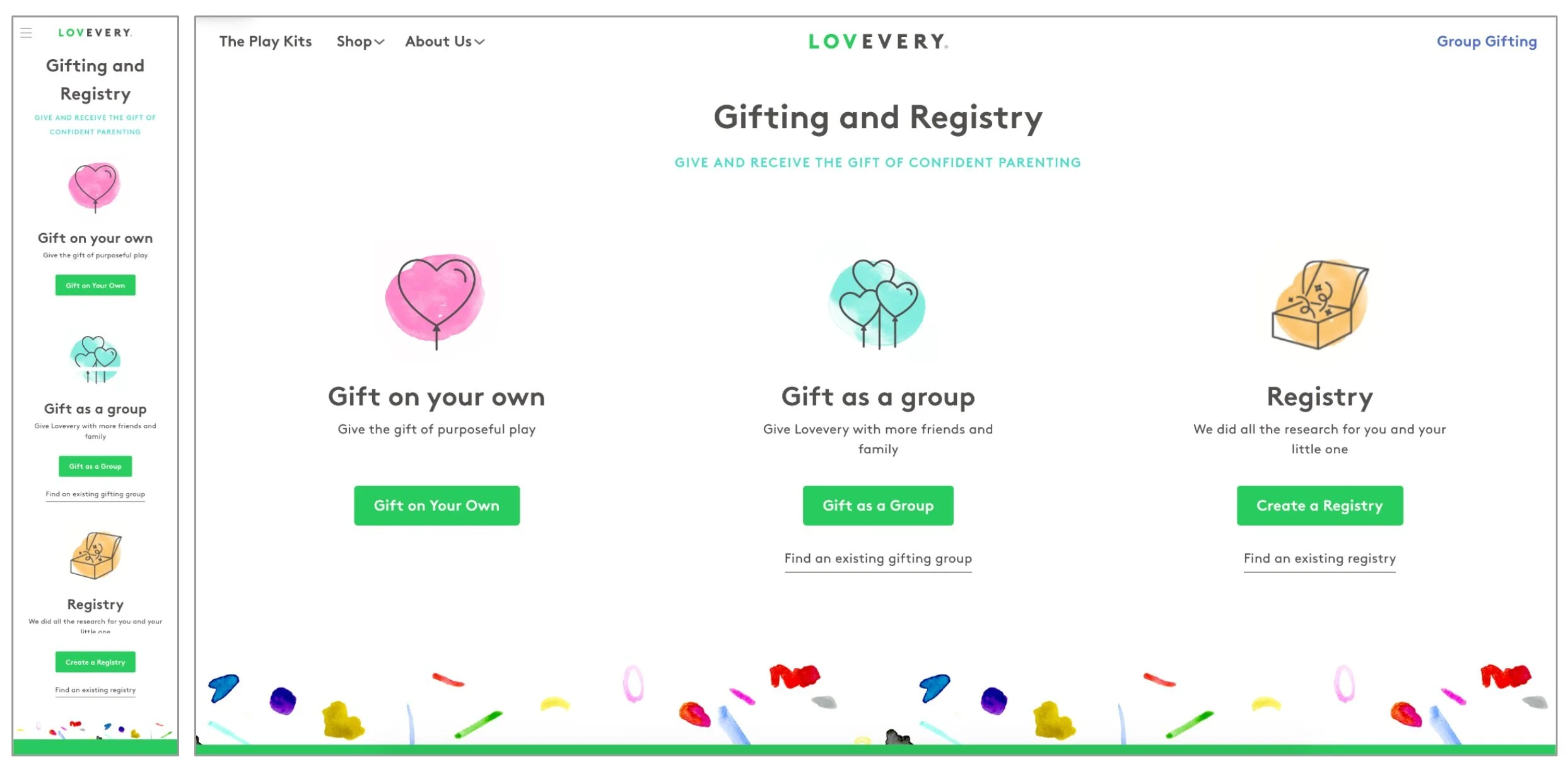 Image of early gifting page