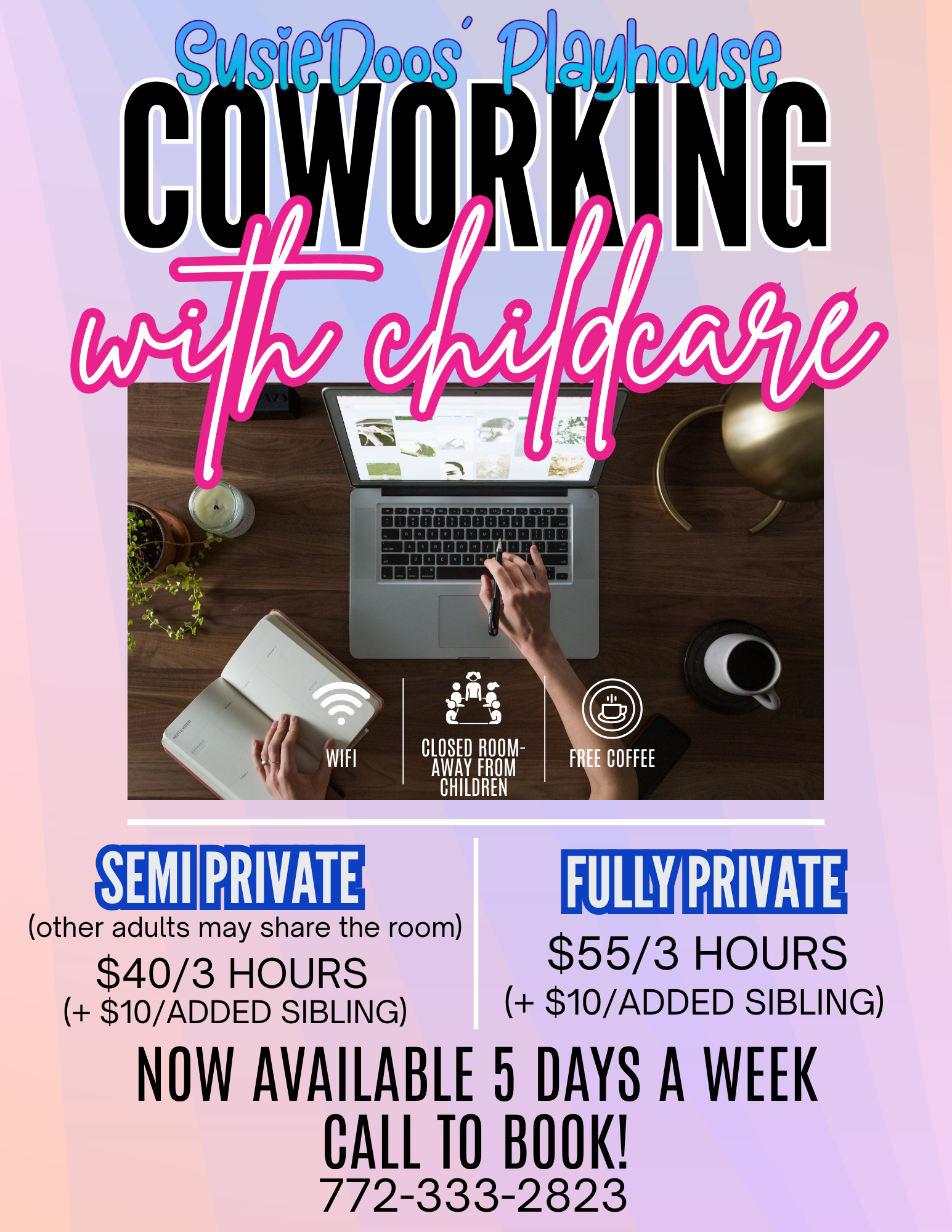 coworking, childcare, working parents, babysitting